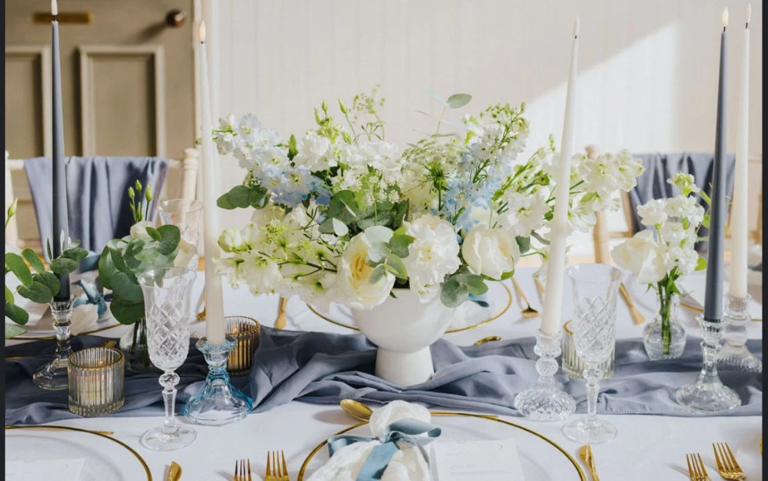 Blue and White Wedding Flowers