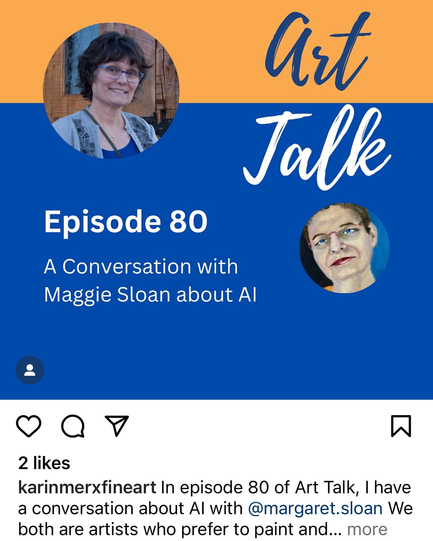 What do you think about ai?  Listen to my conversation with Karin Merx on her ArtTalk podcast and let me know your take on the whole controversial topic. 

#aiart #aicommunity #artbyhumans