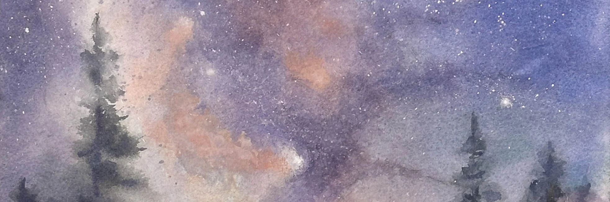 Watercolor painting of milky way nebulae and dark rift i