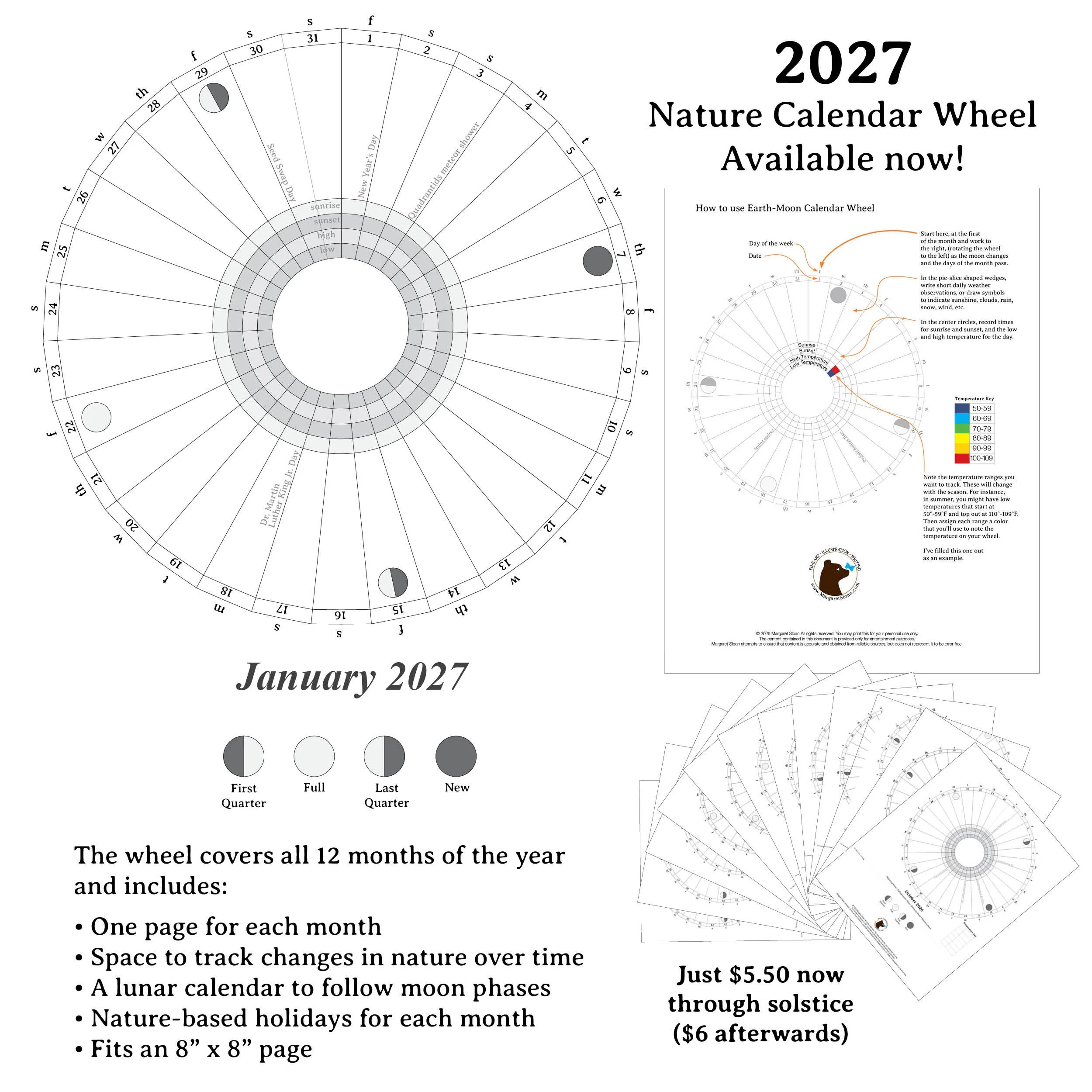 2027 Nature calendar phenology wheel is available