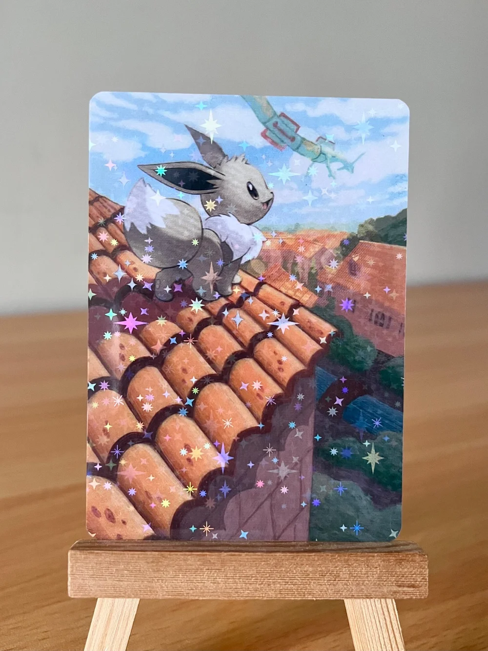 eevee full art pokemon card Shiny Eevee Full Art Print featuring Rayquaza — hollypaintscards