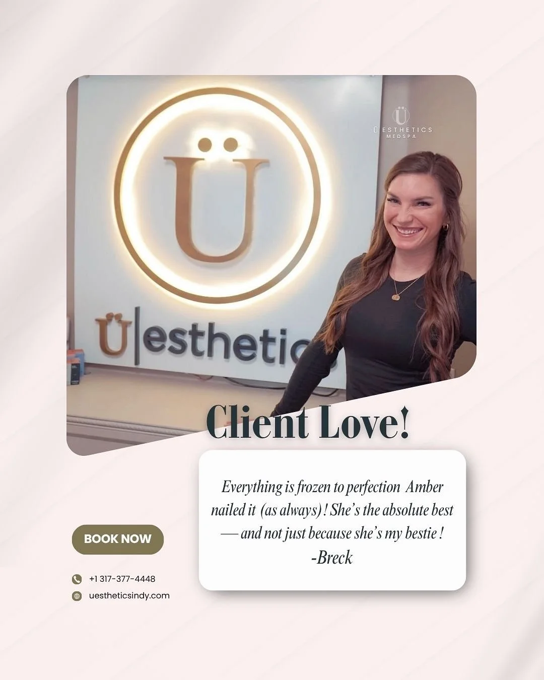 You deserve to feel celebrated, comfortable, and radiant&mdash;not just today, but always. 

Thank you for being such an essential part of the &Uuml;esthetics experience. 🤍
 #&Uuml;estheticsIndy #ClientLove #EmpoweredBeauty #IndyAesthetics #GlowToge