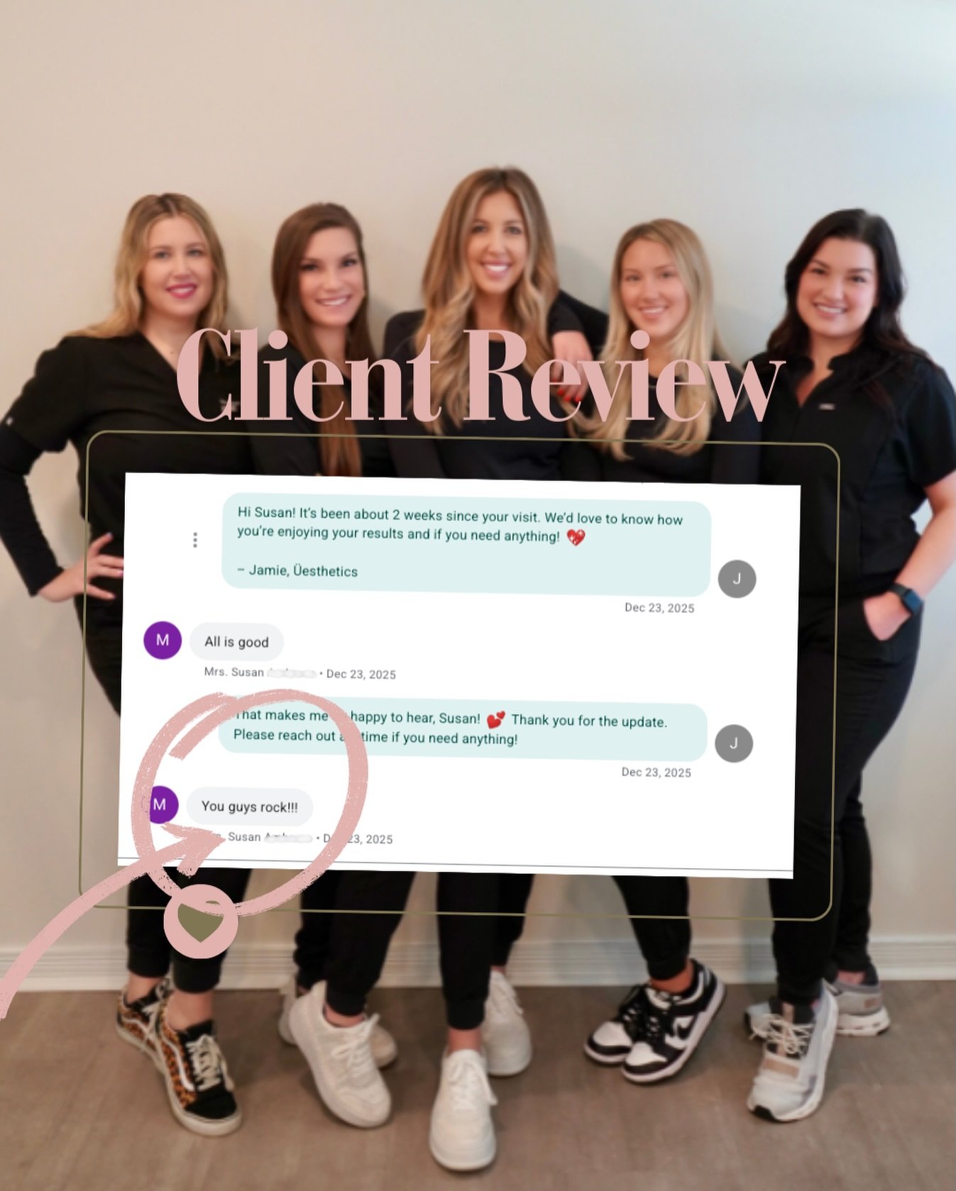 The &Uuml;esthetics team is here for your results&mdash;and your journey. ✨
We love this check-in from Susan! For us, professional care means following up to ensure you&rsquo;re feeling confident and empowered weeks after your visit. That&rsquo;s the