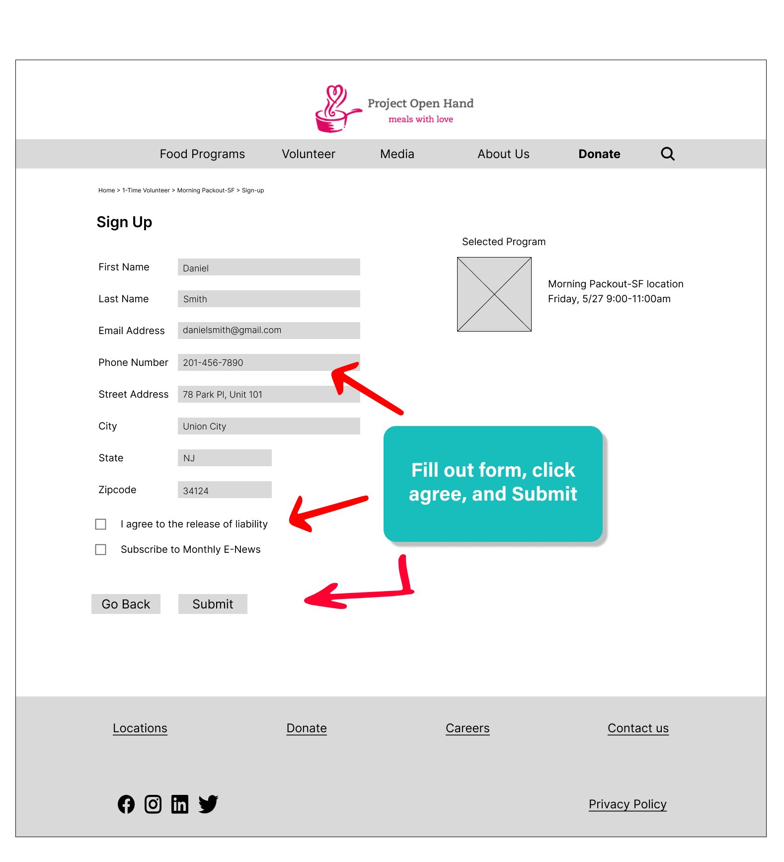 Sign Up Page