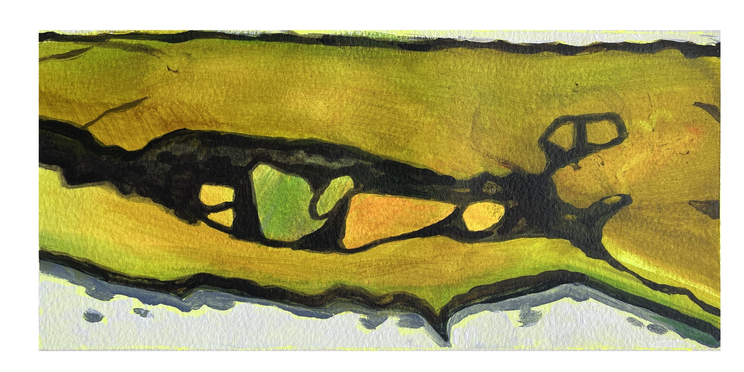 Rock Pool 02 - acrylic and ink - 2025