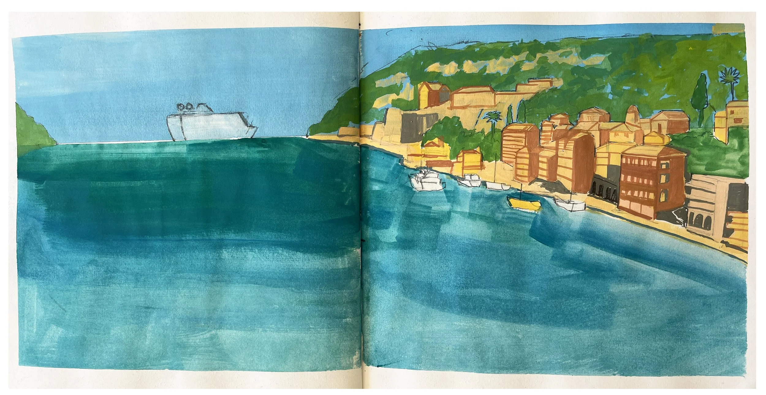 Villefranche Sur Mer - Sketchbook drawing - 2024 