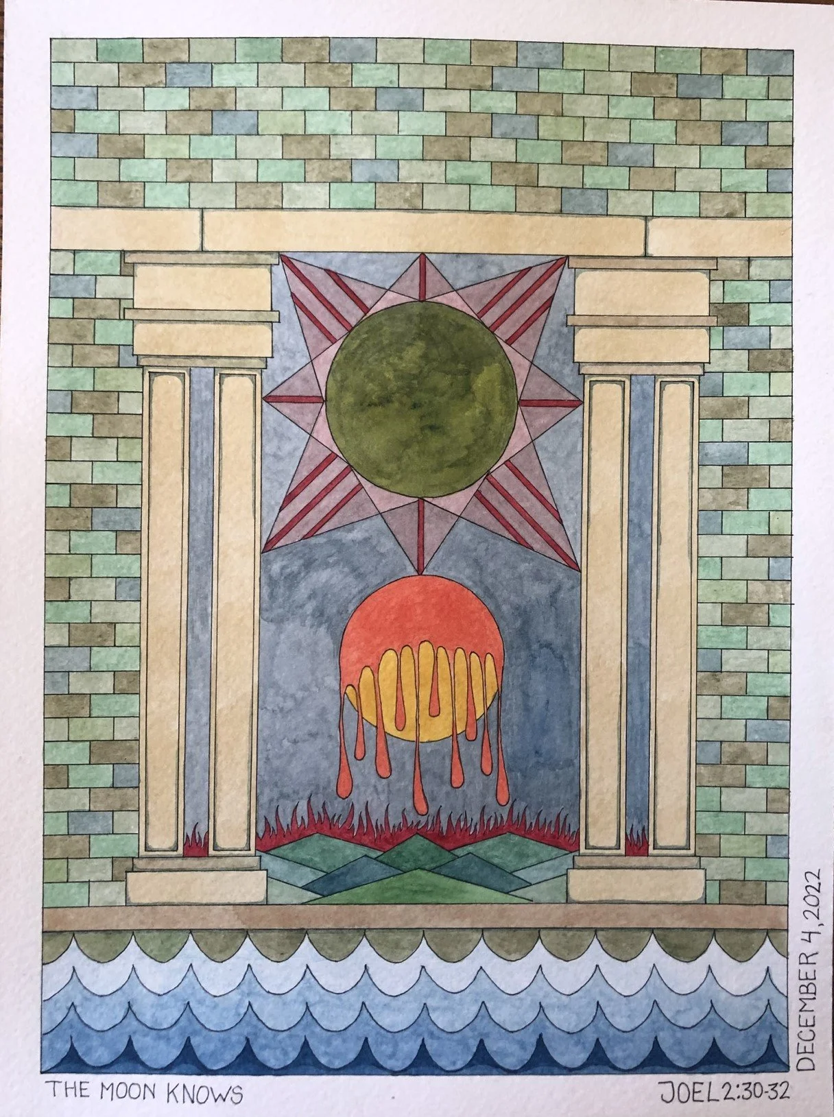 The Moon turned to blood