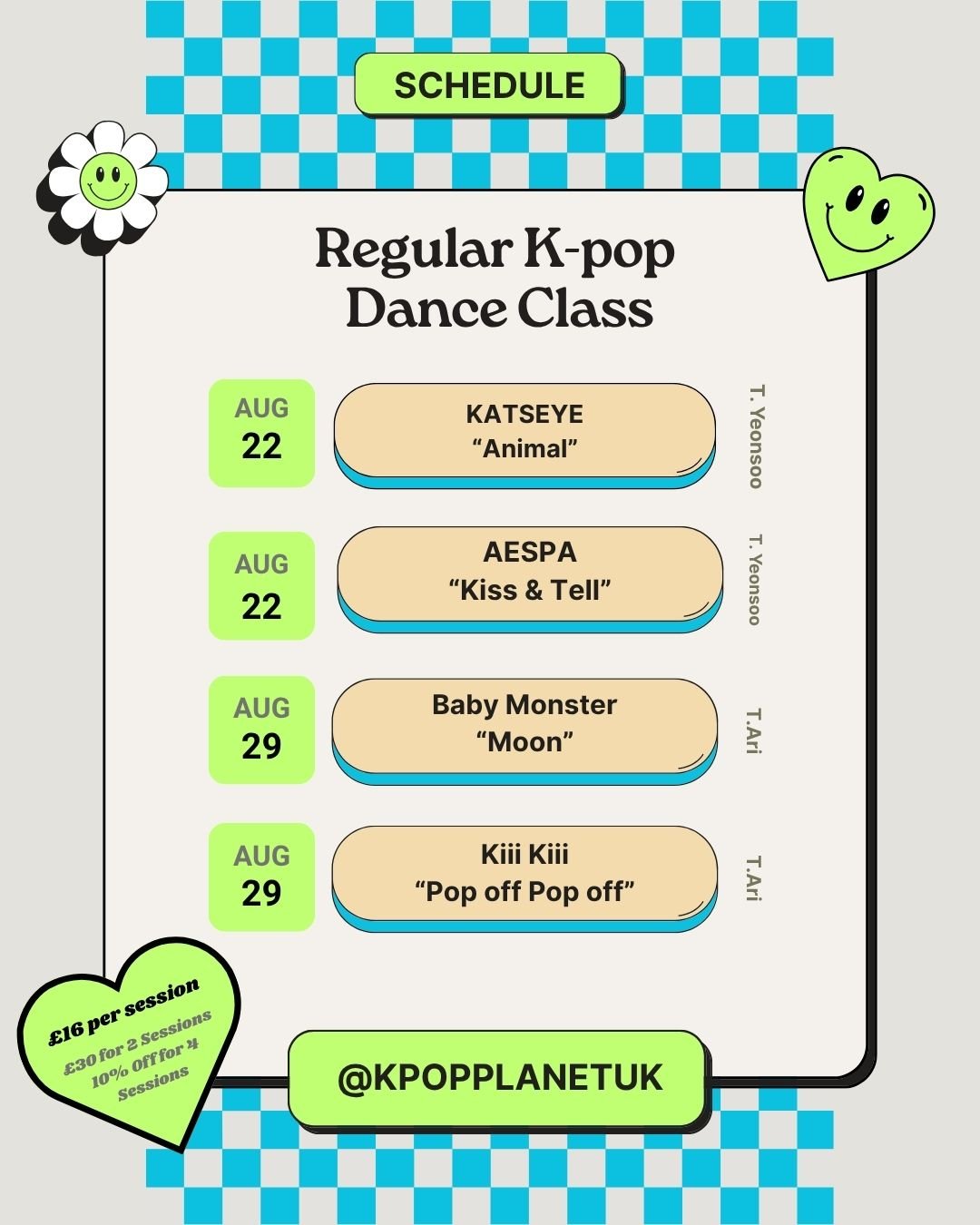 Regular K-pop Dance: Kiii Kiii “Pop off Pop off🪩” (1 hr/All Ages &amp; Open Levels)