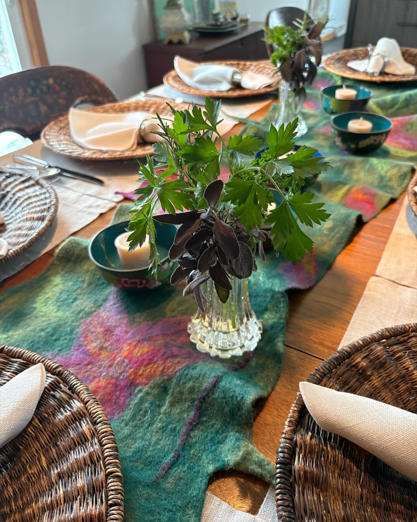 Happy Thanksgiving, from Linda&rsquo;s table to yours. Thank you for all your support this year, we are so grateful for all of you. #happythanksgivng #pastbasketmilwaukee #herbgardencenterpiece