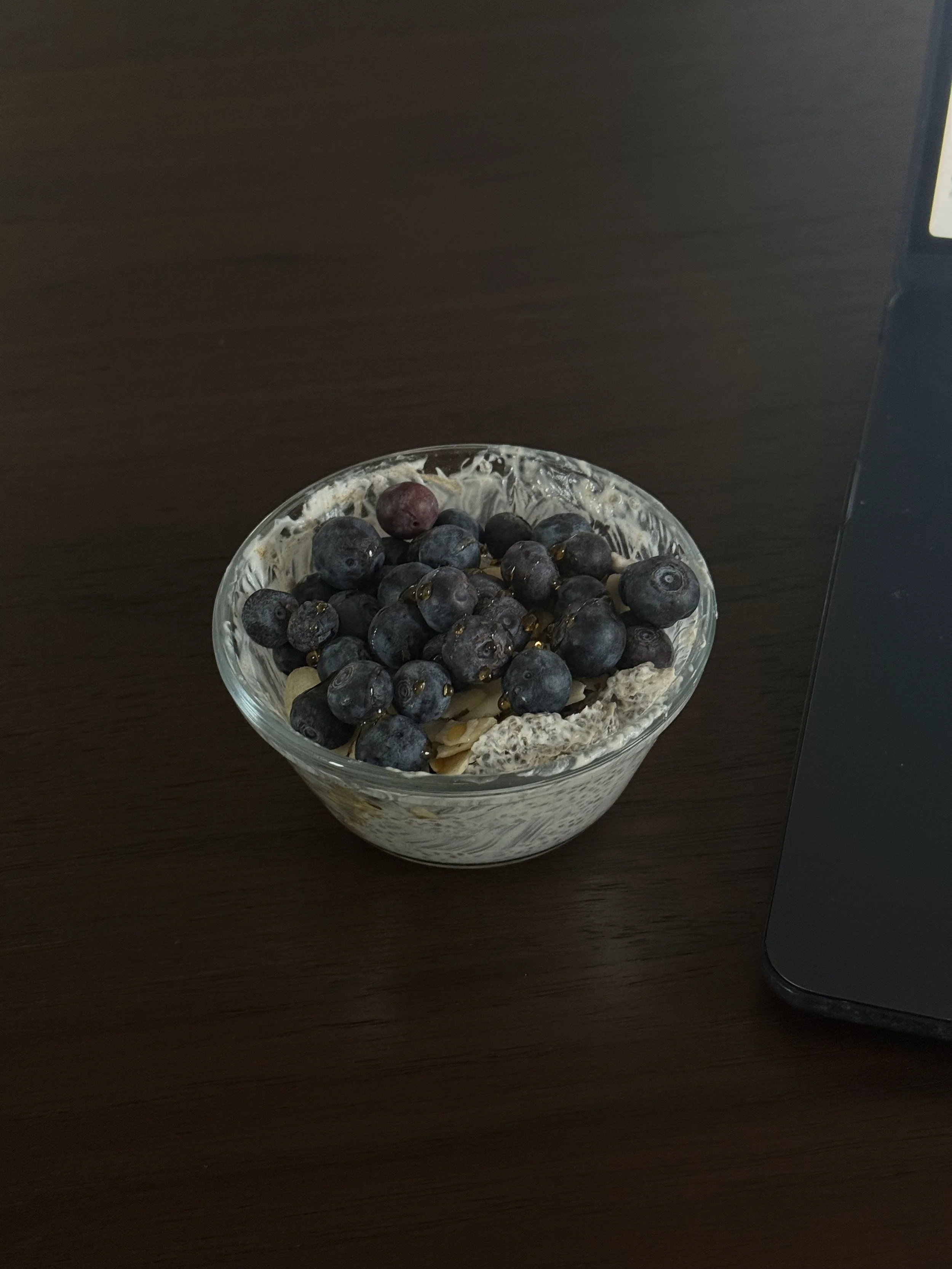 High fiber blueberry pie chia seed pudding