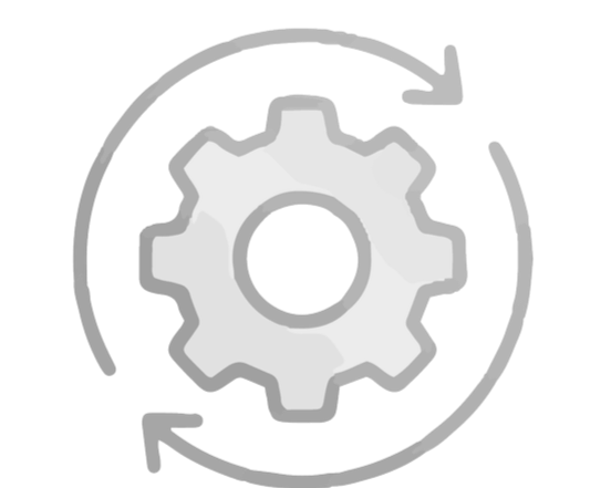 Geometric drawing of an outline square with sections divided by vertical, horizontal, and circle lines.