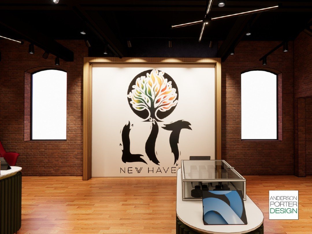 Step inside LIT New Haven, a dispensary designed to spark curiosity the moment you walk through the door. From the striking, flaming tree logo glowing at the entry to the rich brick walls and warm wood flooring, every detail sets the tone for a welco