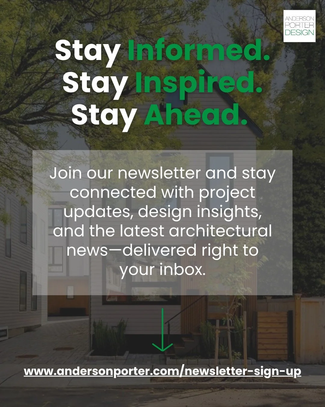 Want the latest from Anderson Porter Design? 🤔

Be the first to know about our projects, insights, and the future of design. Subscribe to our newsletter and stay inspired. ✨

🔗 https://bit.ly/4pxI8g6 

#Newsletter #SignUp #Architecture #FacilityDes