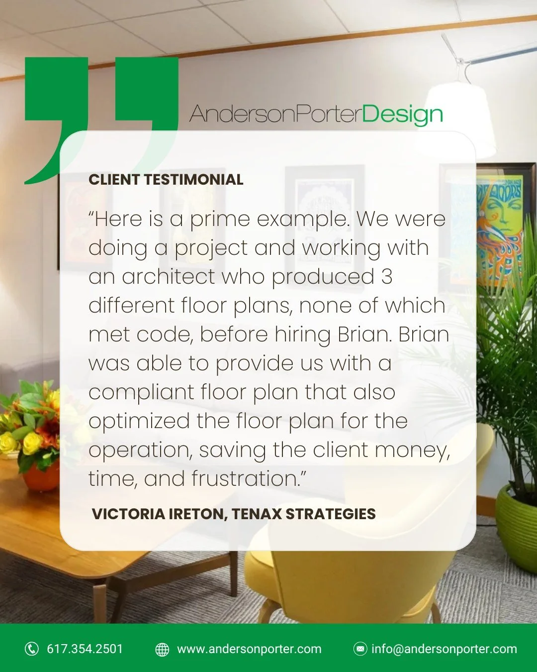 ✅ When design meets compliance, everyone wins.⠀
⠀
✨ @tenax_strategies  shared how Brian Anderson and our team turned a frustrating process into a success&mdash;delivering a floor plan that not only met code but also optimized operations, saving time,
