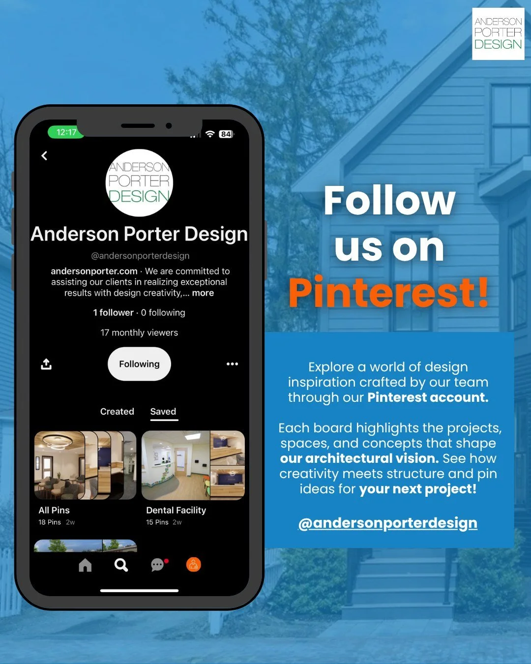 Discover more of our design inspiration on Pinterest. 🏙️✨

From dental offices to specialized architecture, we&rsquo;re sharing project highlights, material palettes, and design ideas that spark creativity. ✨

Follow Anderson Porter Design on Pinter