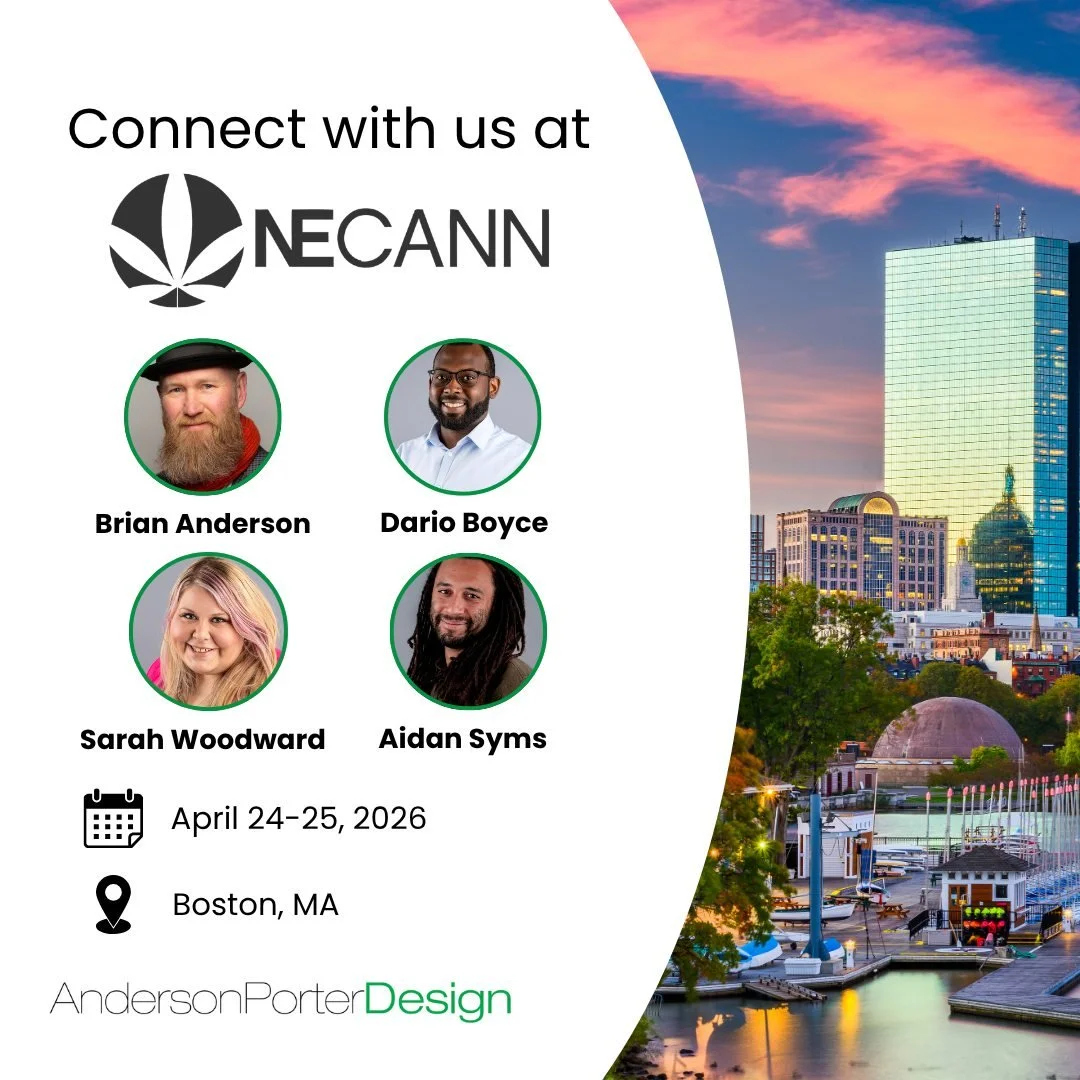 The Anderson Porter Design team will be at NECANN Boston, walking the expo floor and engaging with leaders across the industry! 🌿

Brian, Dario, Sarah, and Aidan are looking forward to connecting with those driving innovation and redefining what&rsq