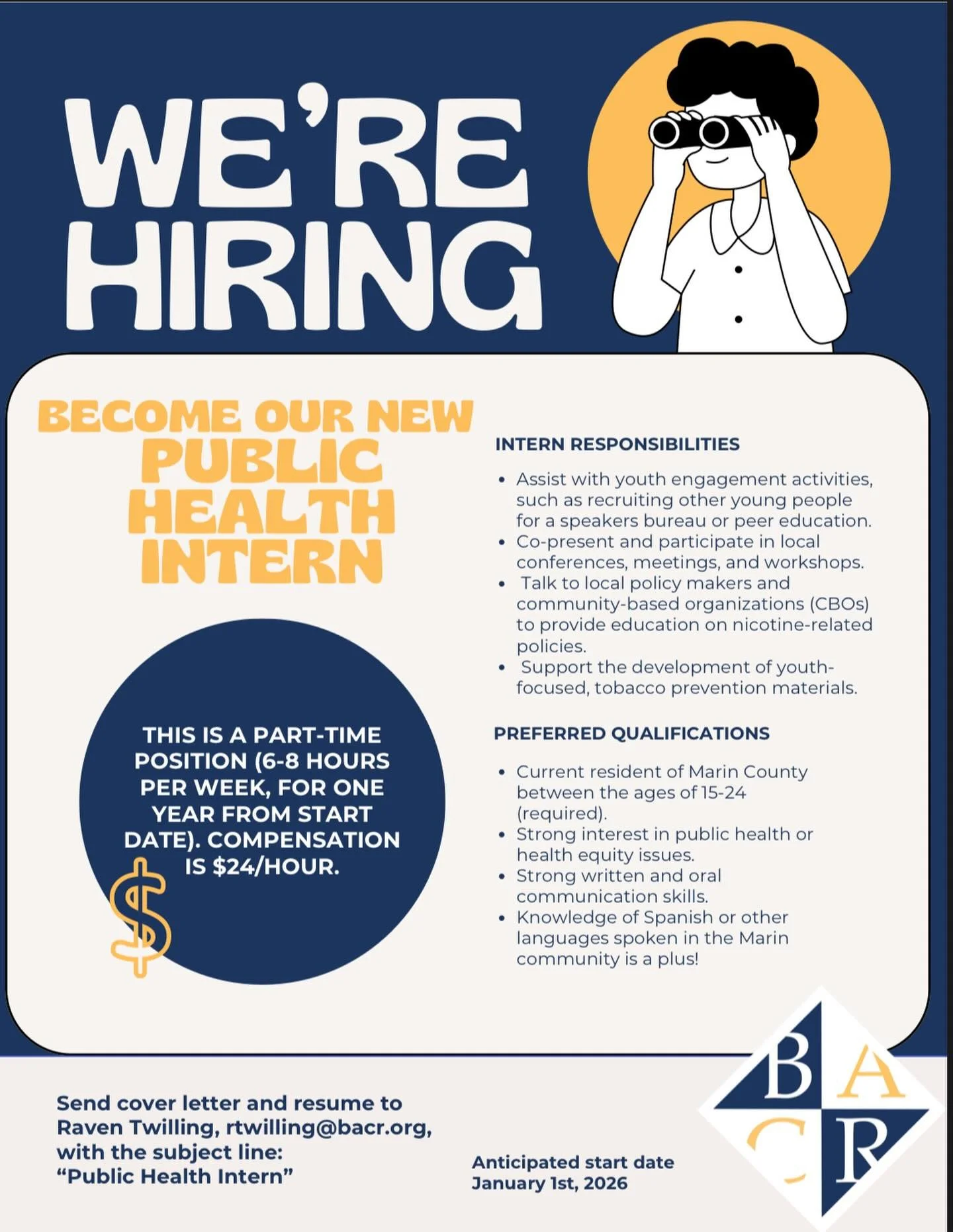 🌟 Exciting Opportunity Alert! 🌟 The Marin County Tobacco Prevention Program is hiring a part-time position perfect for those aged 15&ndash;24 who are passionate about public health! 💚 Join us in efforts towards tobacco/nicotine policy and gain val