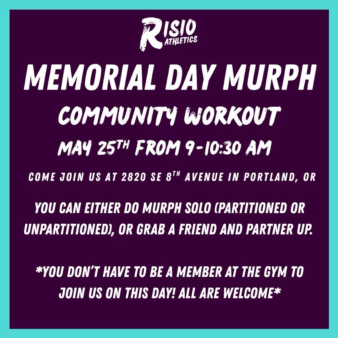 T-minus one week until Murph! Come join us at the gym at 9 am on Monday, May 25th 😎