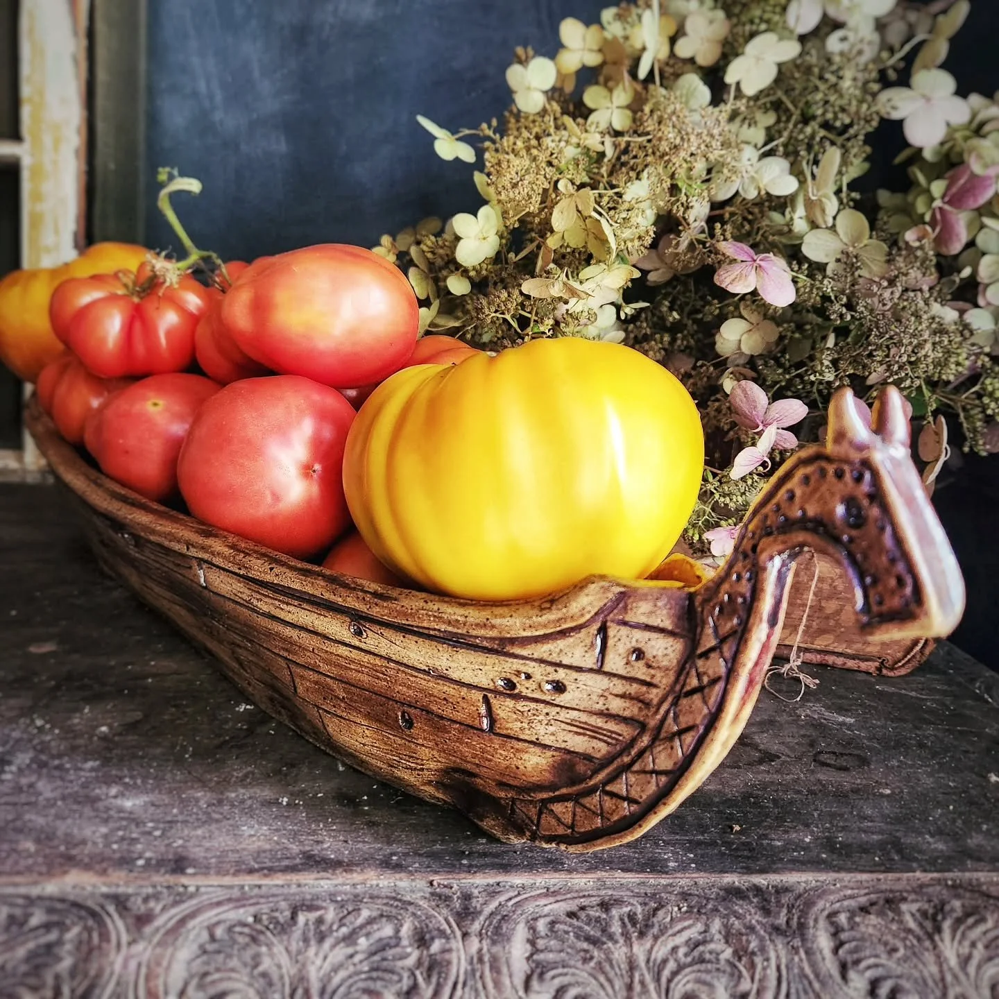 A boatload of tomatoes.
(Sorry, not sorry)
And a few pics from the weekend. It's the year of the squashes here, for sure! What abundance is being poured out where you are?
Next Thursday, September 18th, I'll be hosting The Great Pottery Cleanout