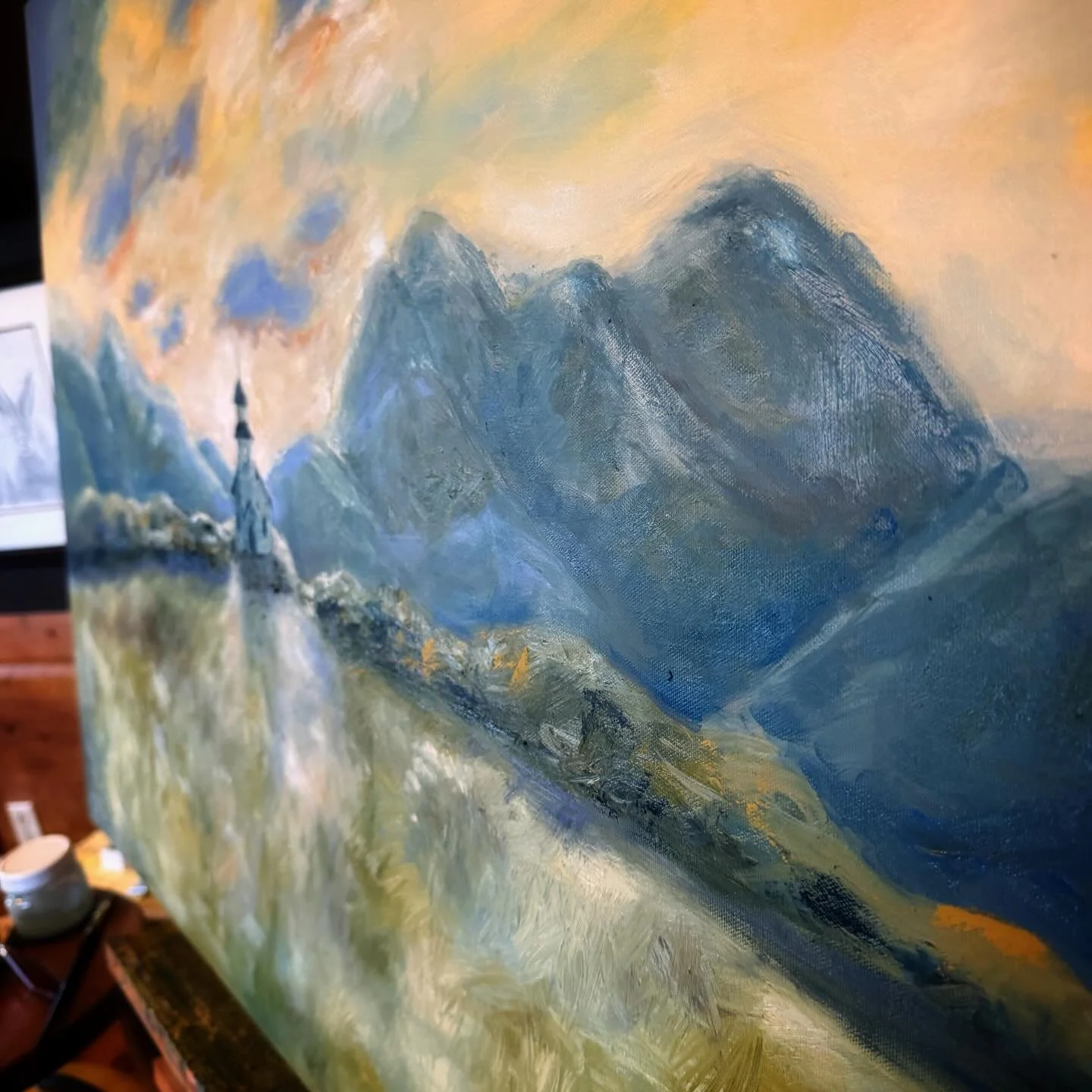 Sometimes I feel like I paint the same thing over and over.
A broad sky, open foreground, a strong horizon.
But then I remember Monet and Notre Dame, and realize I&rsquo;m in good company.
#oiloncanvas #withfeeling #originalartwork #workinprogress