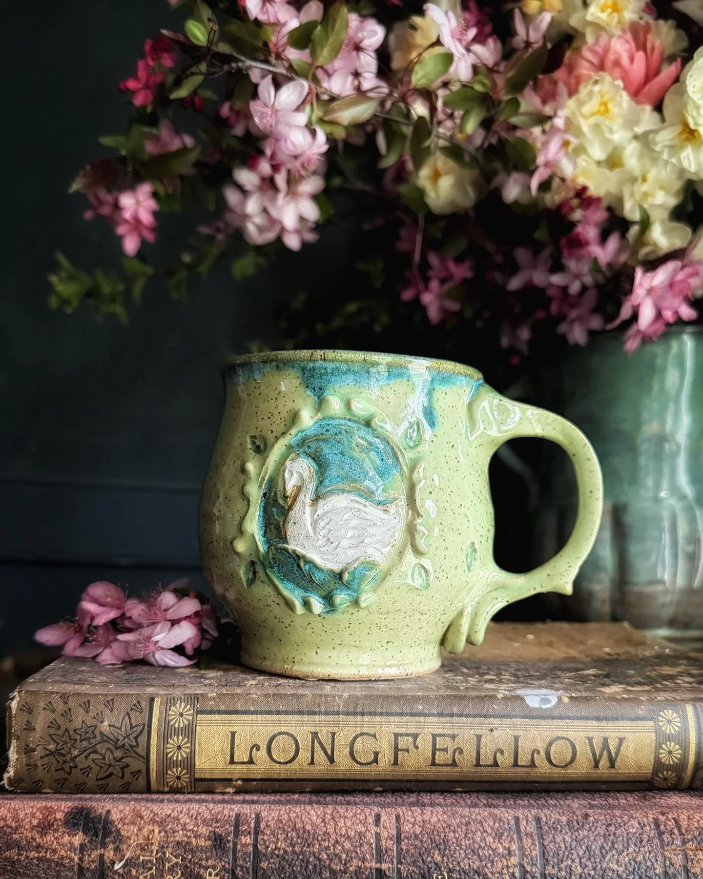 Apparently, it&rsquo;s been a swan season over here.
I saw my very first pair of swans in the wild yesterday. It was an exquisite thing. Oh, the beauty of the One who made such grace!
#thepotteress #moreswans #swanmug #softpastelpainting #cvnpbeaverm