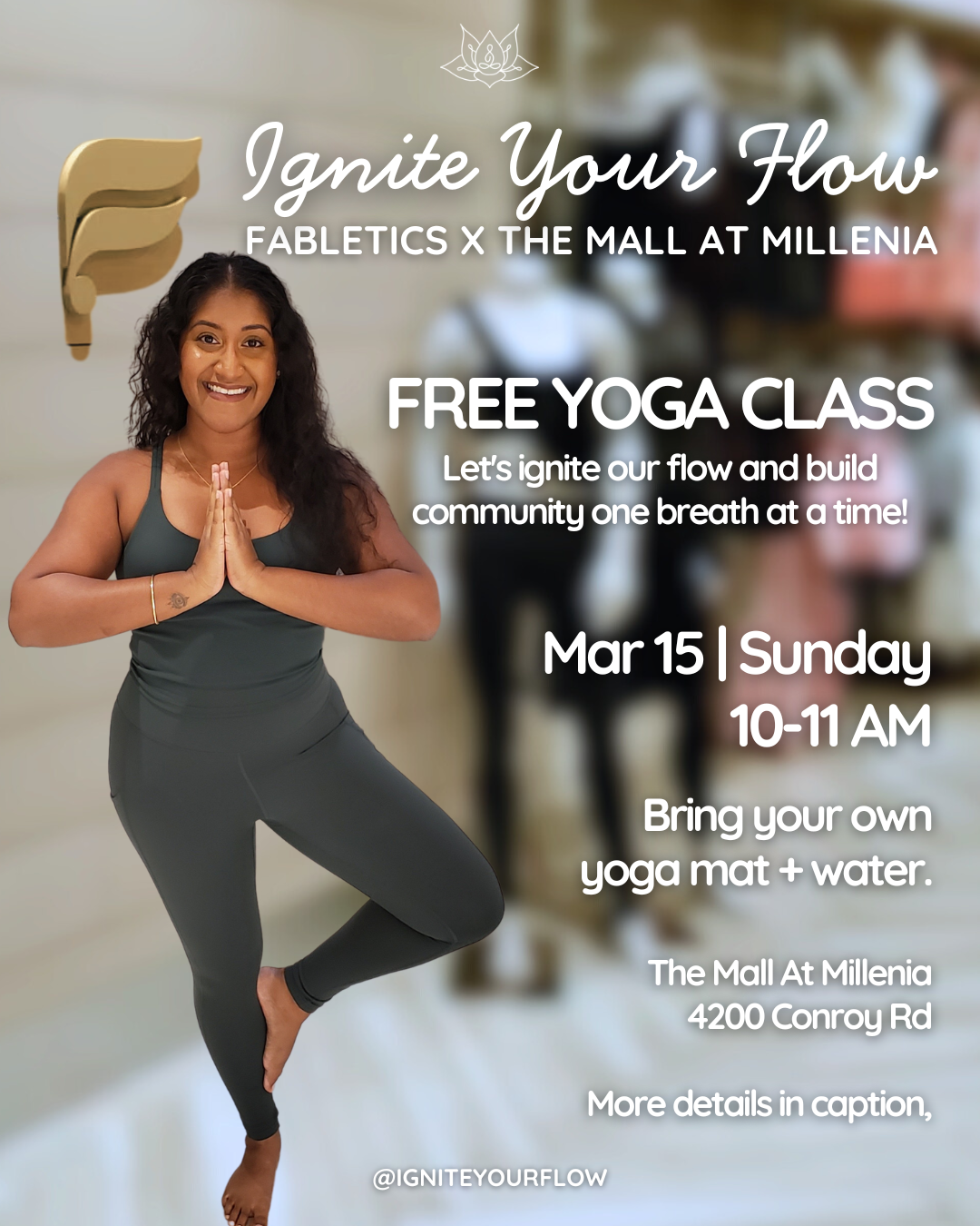 free yoga, free yoga in orlando, free yoga in kissimmee, fabletics partner, free class with fabletics, free yoga near me