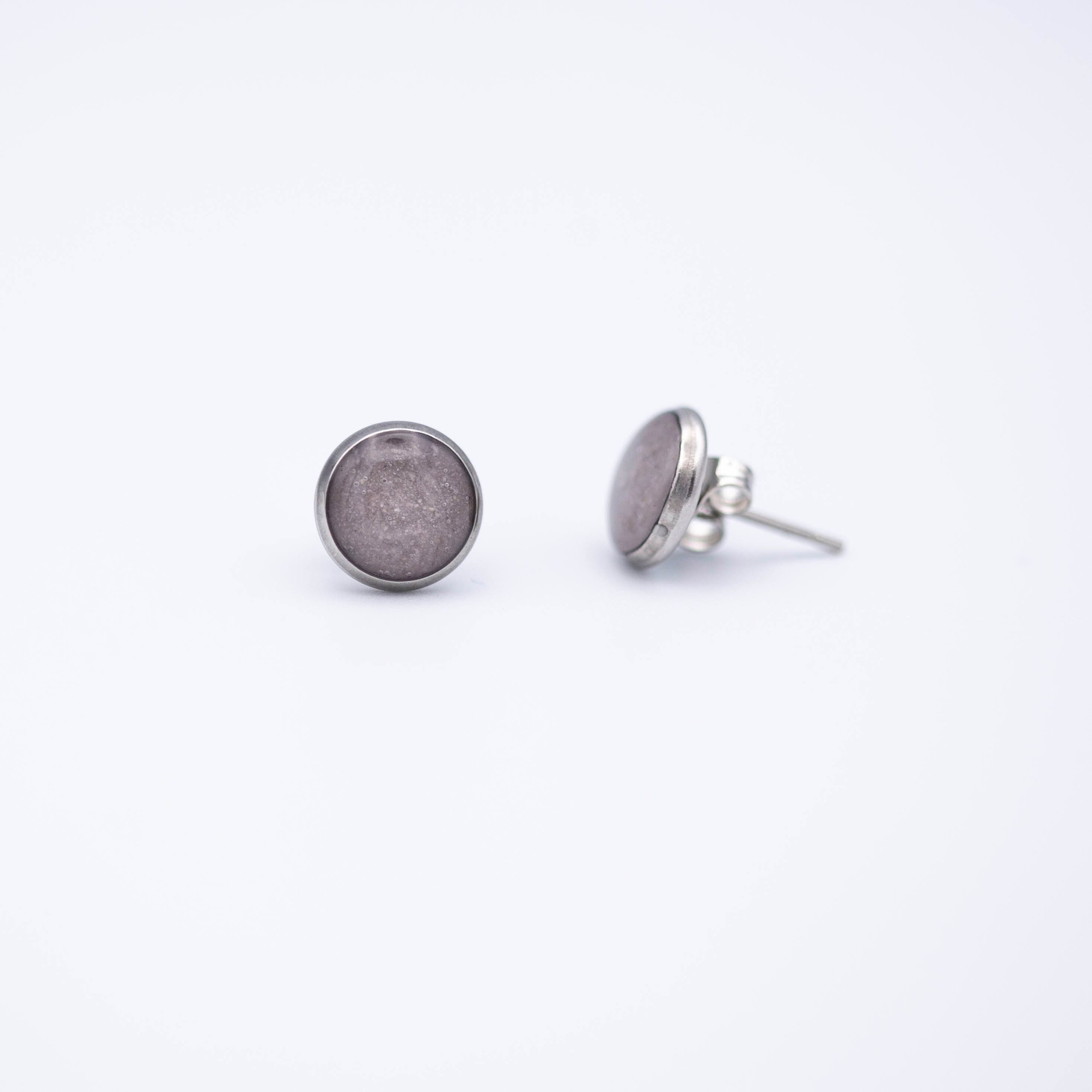 Tiny pink rhodonite gemstone stainless steel earrings are simple and perfect.