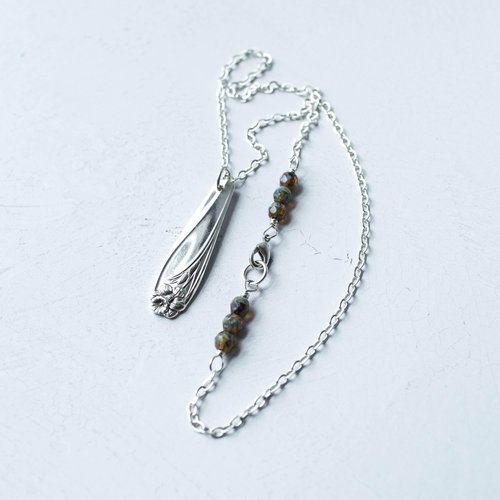 •SERAPHINITE - MULTI-STONE• linked silver bracelet (7.25