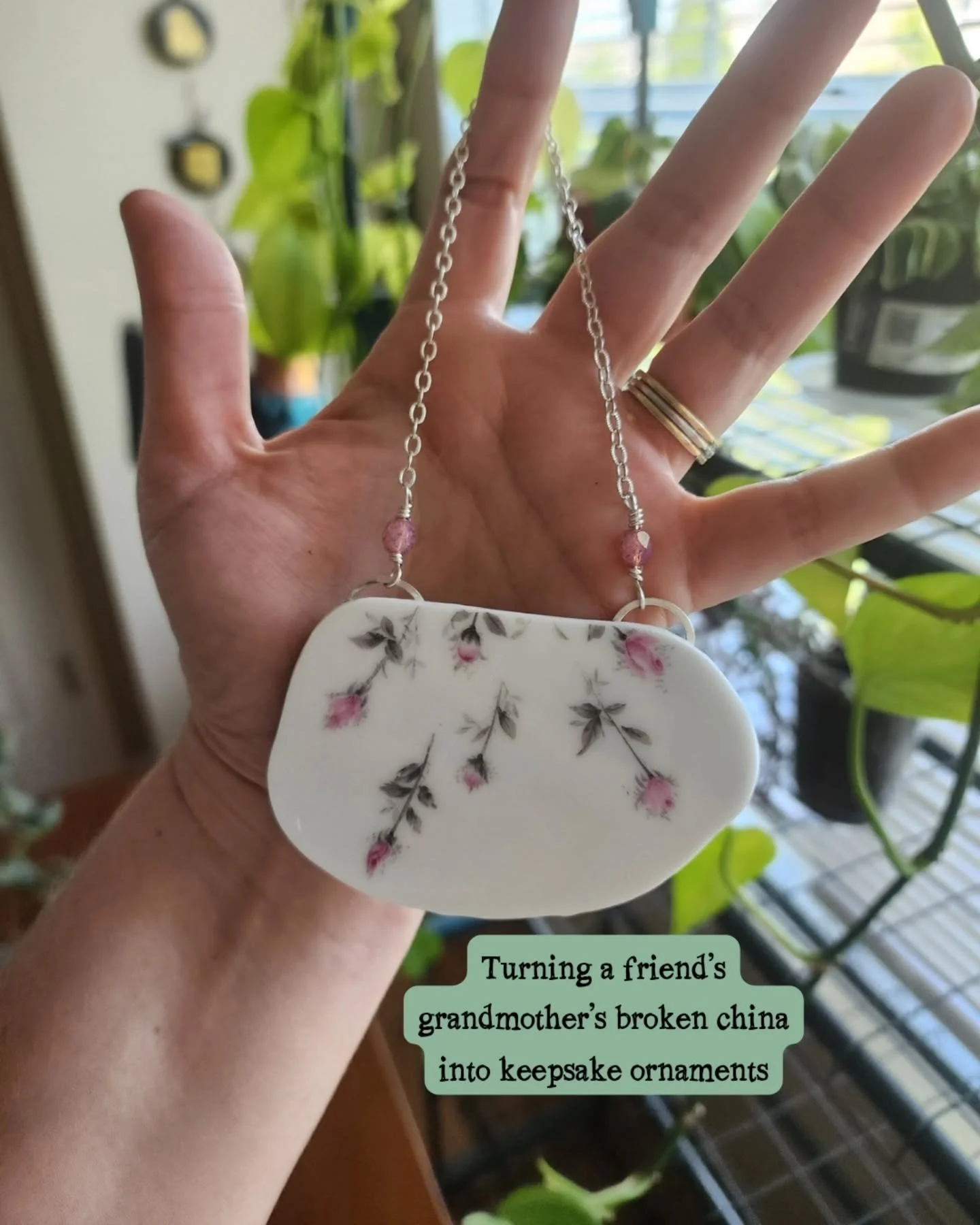 Turning broken memories into treasured keepsakes 💙
In this project, I transformed a friend's grandmother&rsquo;s broken china into meaningful ornaments, each one cut into organic, freeform shapes that feel like pottery washed up on the shore.

There