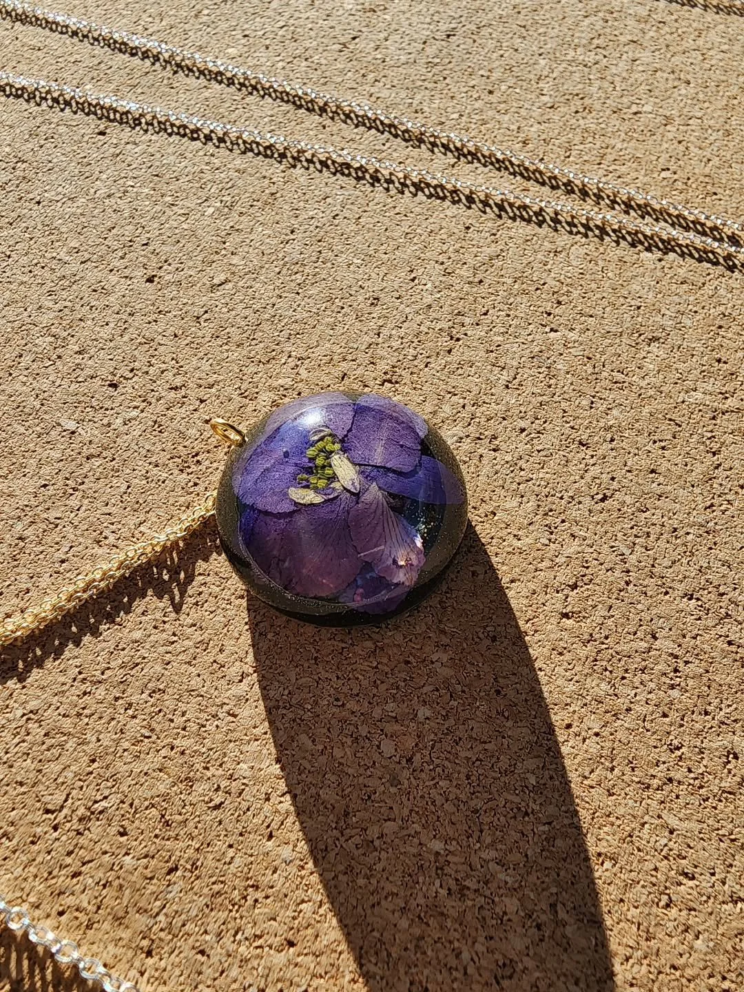 Come visit me at @farmersmarketmanhattanks 8am-1pm. ❤️ this pendant is the last of my 2 part resin collection.  I dont work with 2 part resin anymore