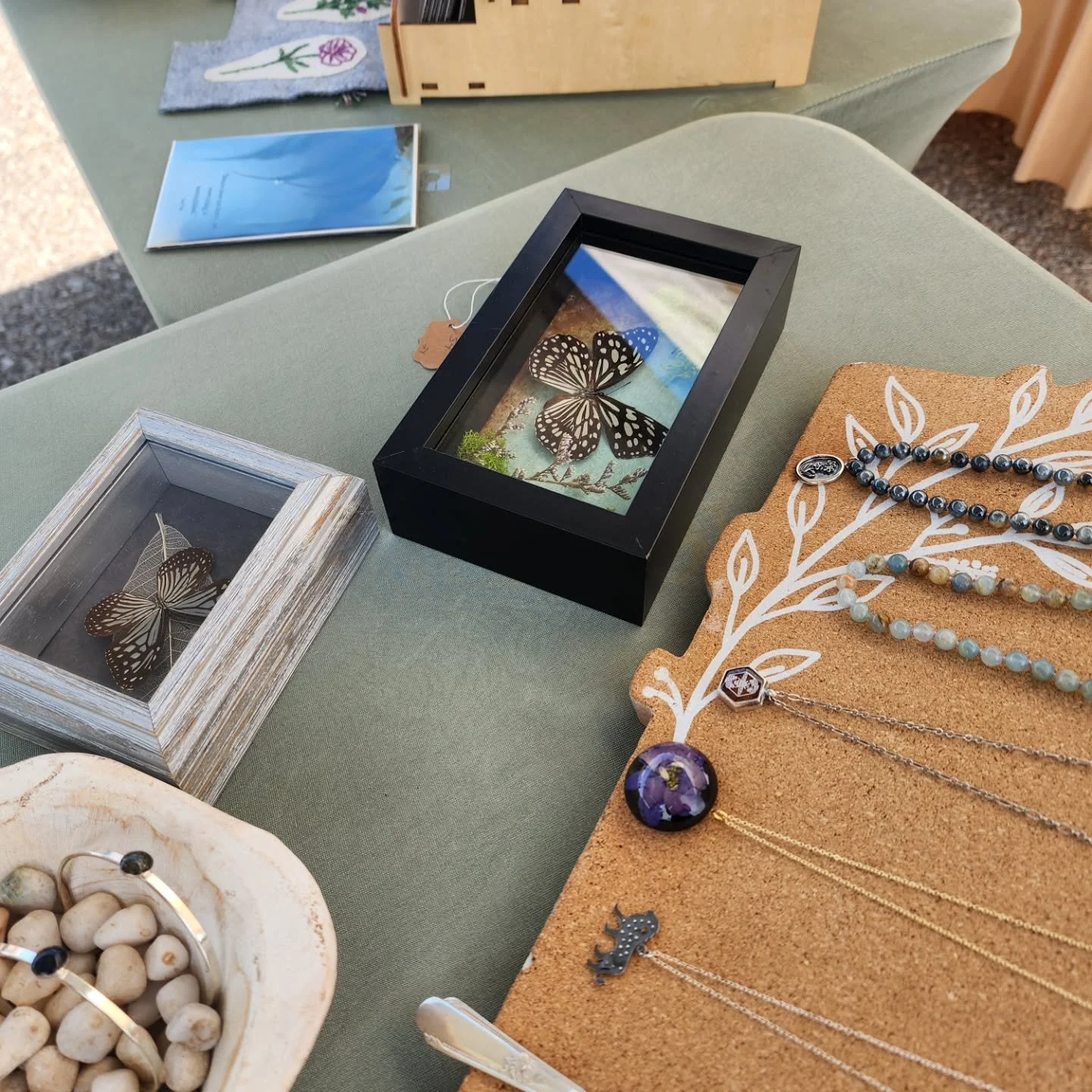 At @farmersmarketmanhattanks today until 1pm. New photo prints and butterfly Shadowboxes 🦋