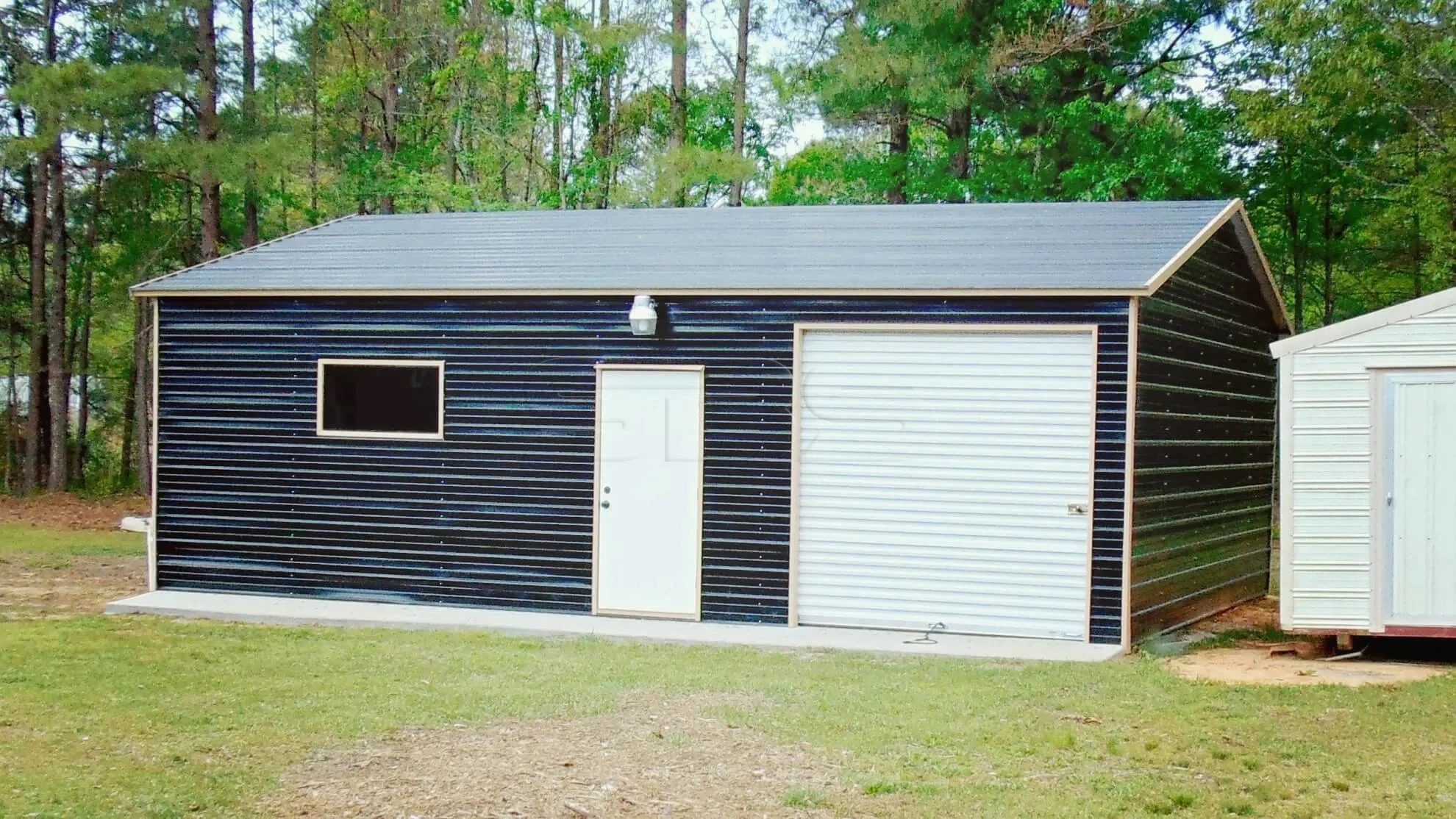 Enclosed Garage Black and White