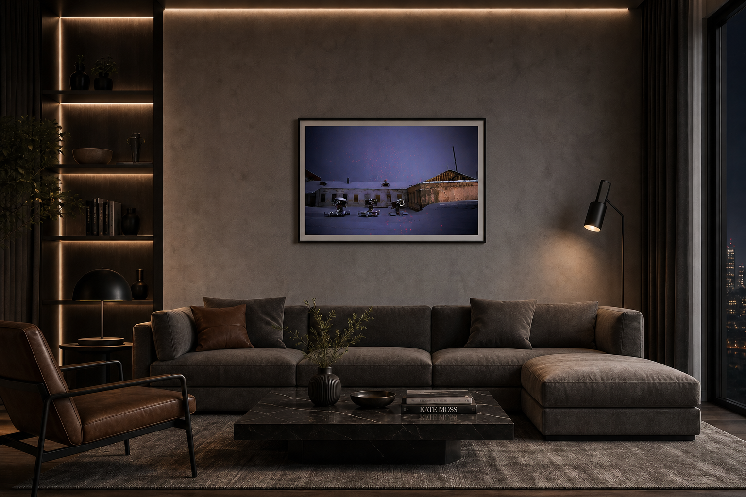 Red Snow in night livingroom Anna Sergeeva photo.png