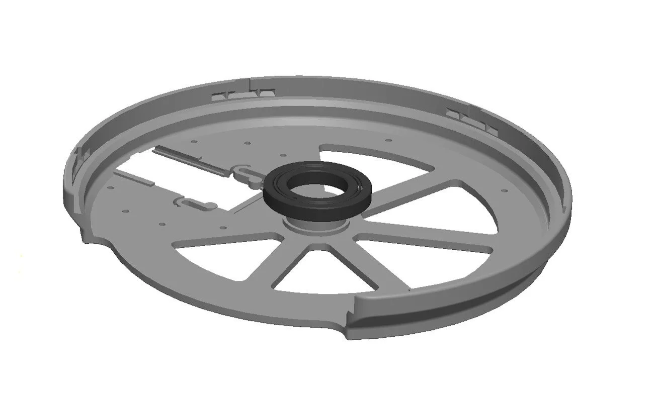   attach wheel 1 bearing to the   WHEEL BASE    16004  for the default wheel,  16007  for the large (XL) wheel.    