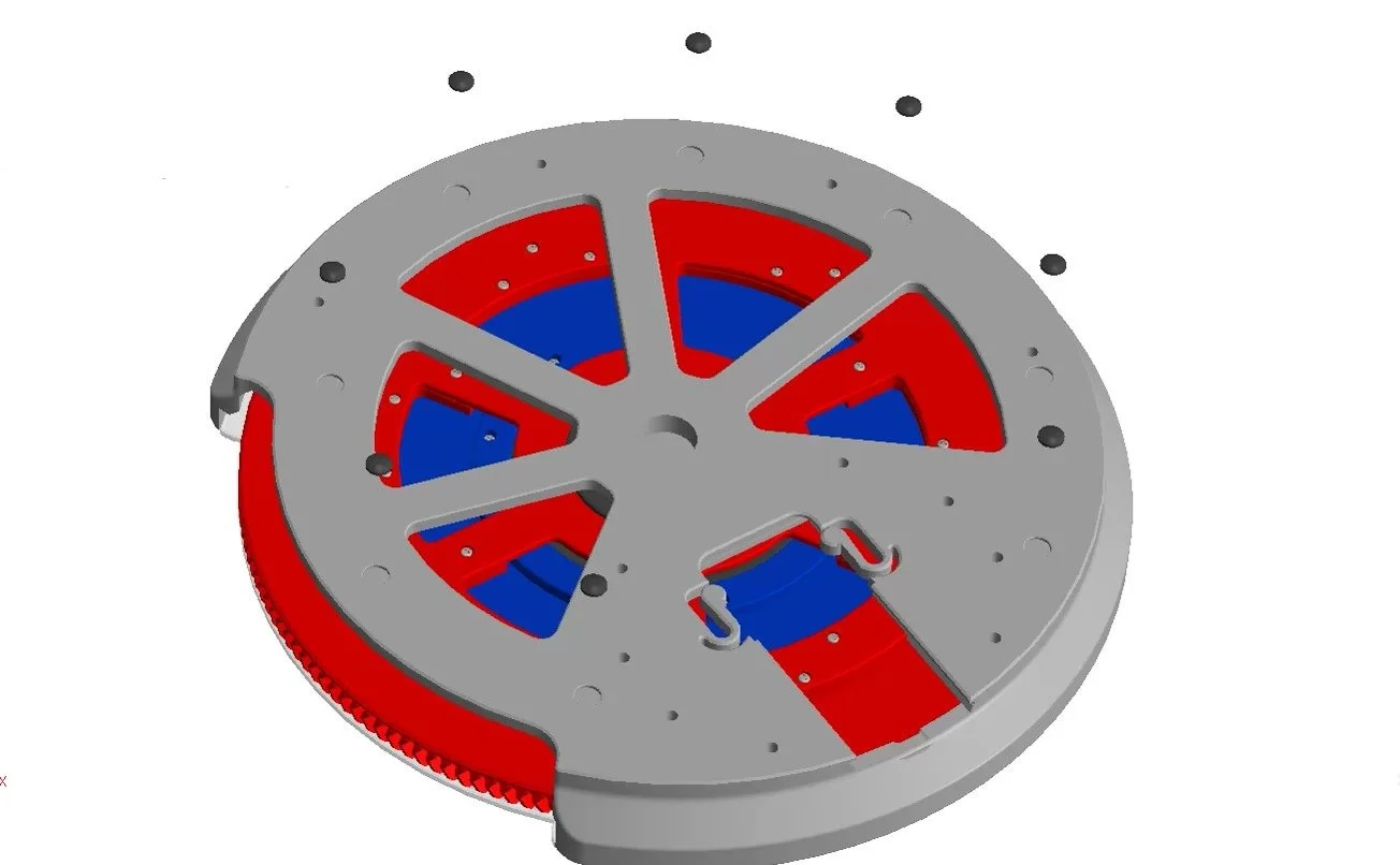  Attach  8x2mm  rubber base pads to the wheel base, skip this step if you are assembling the full motorized wheel, it will be attached later on. 