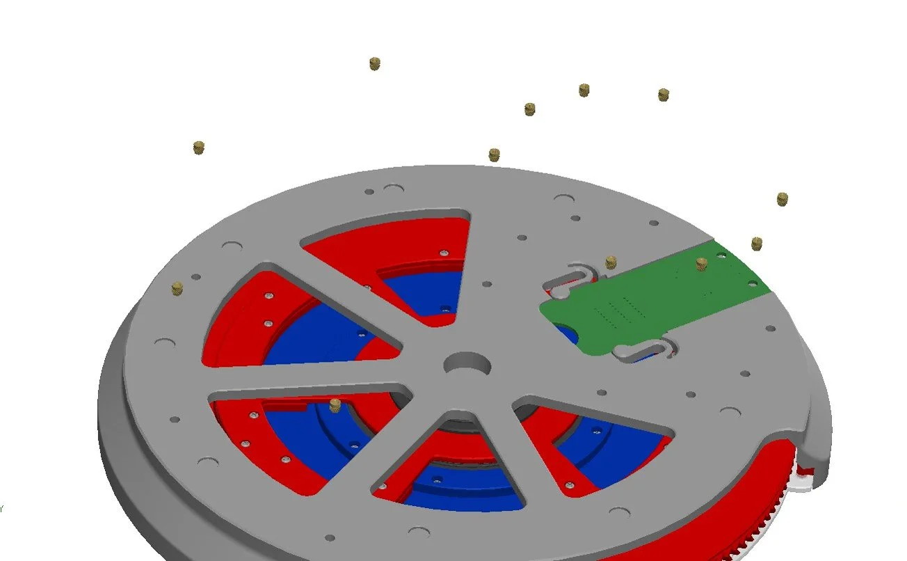  Attach WHEEL FEET to the previously assembled wheel: This involves installing M3 heat inserts to the holes in the WHEEL BASE, and screwing on the 3 parts that make up the WHEEL FEET part. (Using M3x8mm bolts) 