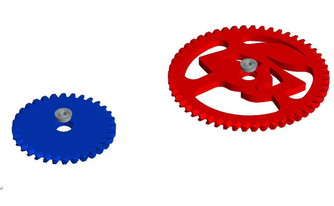  Install  MF83ZZ  bearing to wheel 2 and surface idler gears, this should be a tight fit, glue them in if you have to. 
