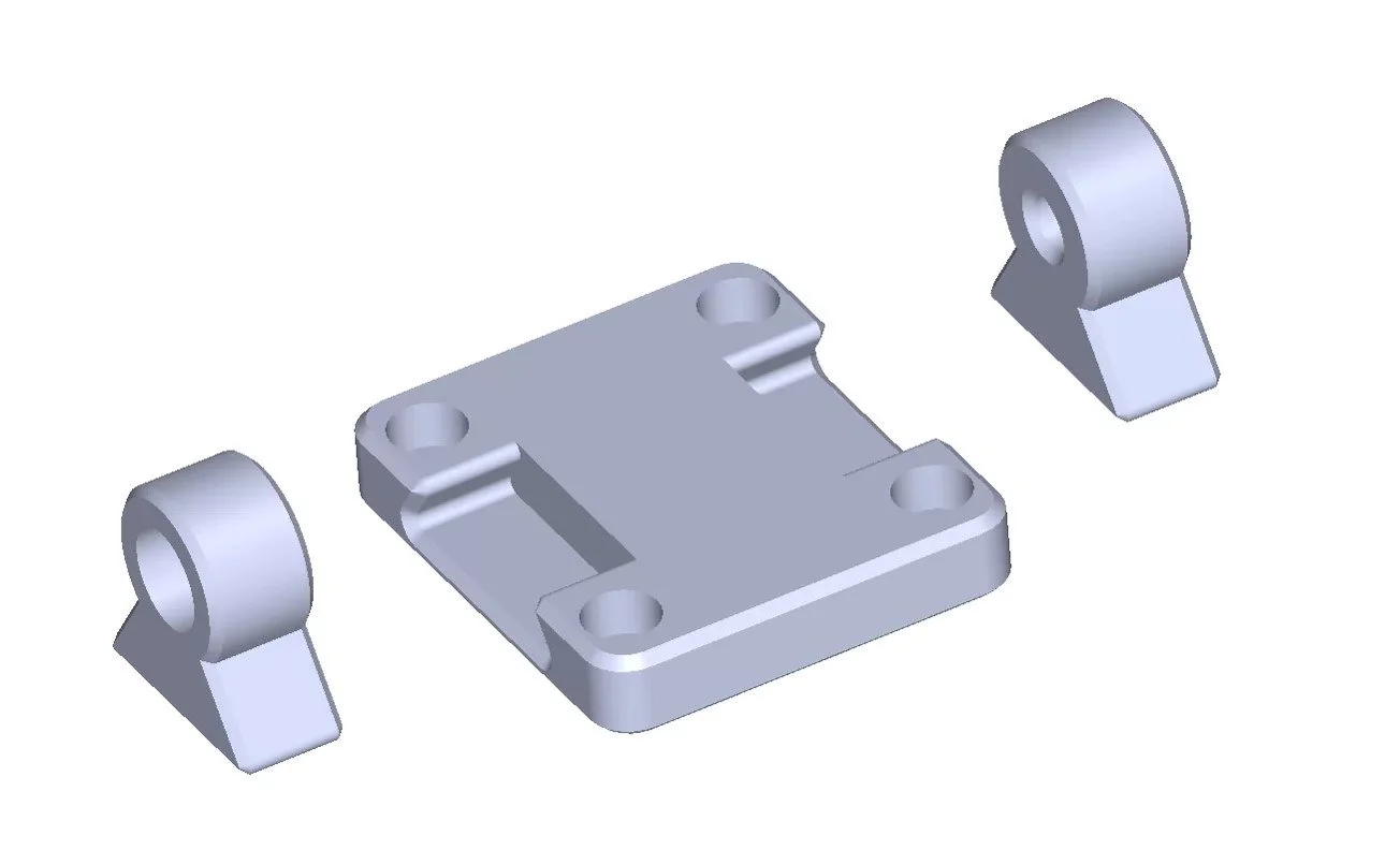  Assemble the hinge mechanism using 2x M5x35mm bolt and nut,  