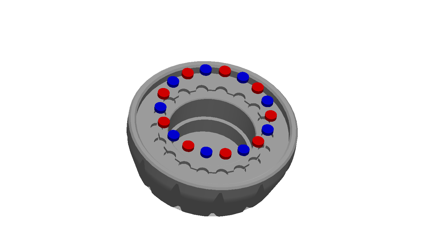  install 18x 3x1mm neodymium magnets to the KNOB in an alternating pole configuration (press fit or glue) 