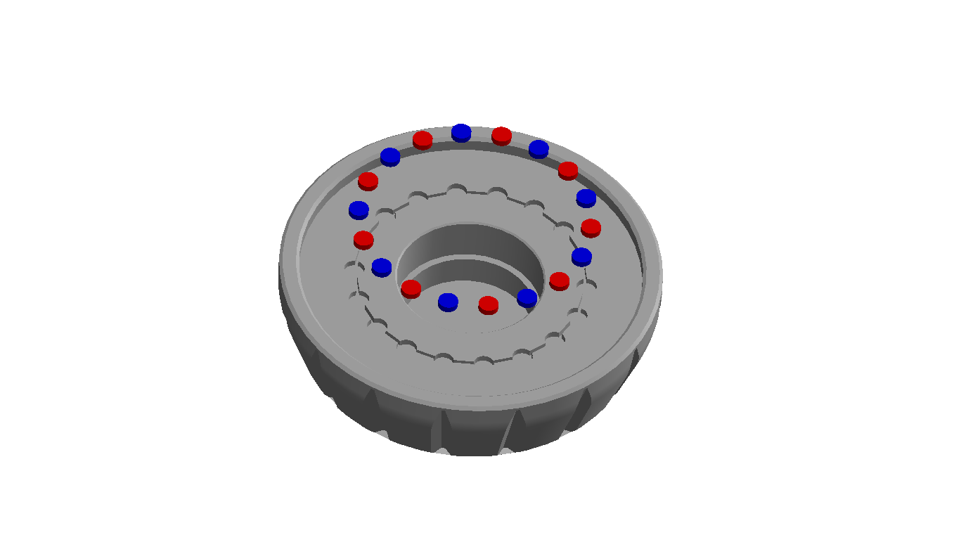 install 18x 3x1mm neodymium magnets to the KNOB in an alternating pole configuration (press fit or glue) 