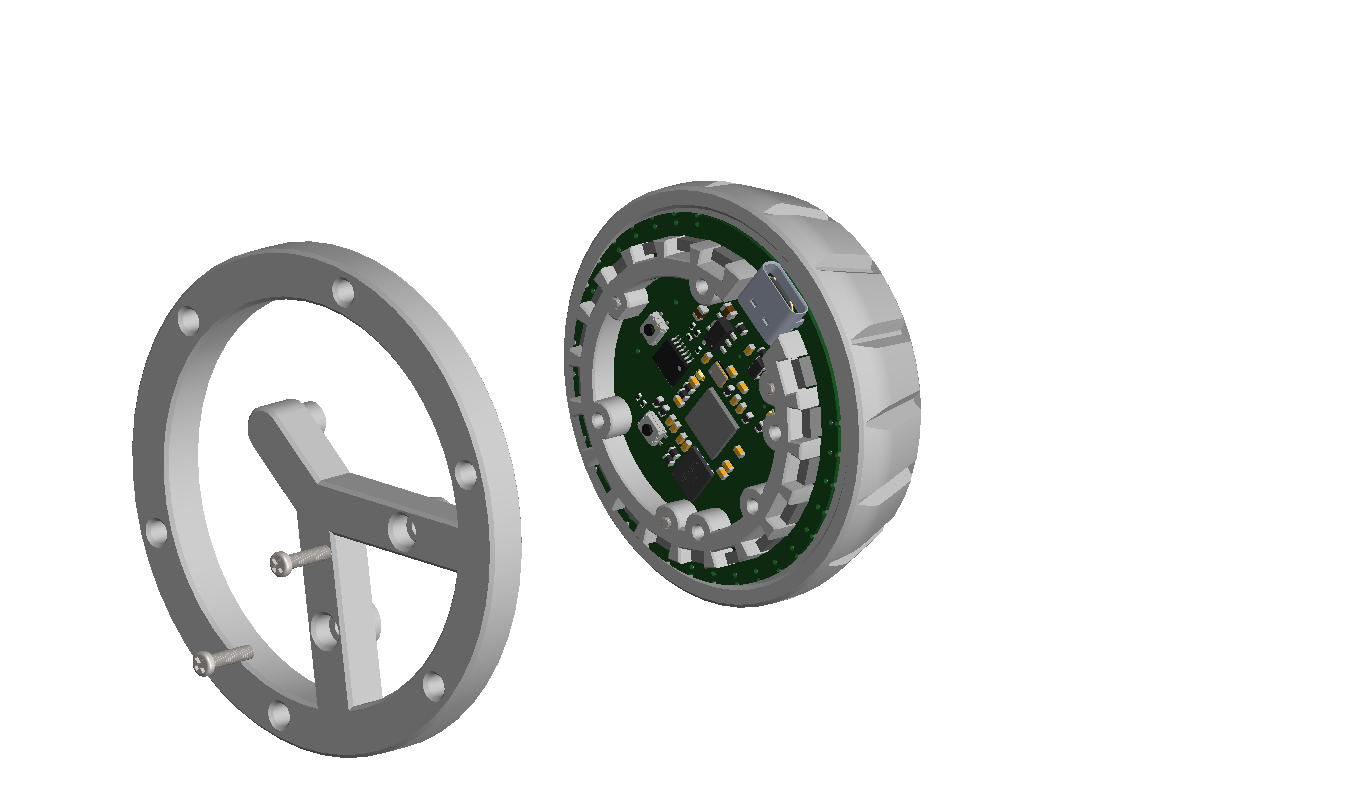  installing the mounting base is optional, and it may not be needed for your specific application.  secure the base to the encoder using  2x M2x8mm  self-tapping screws. 
