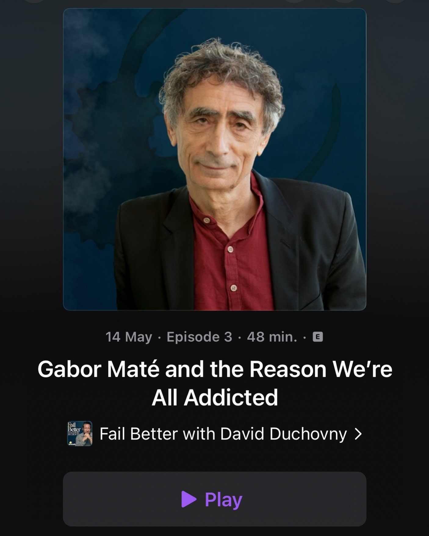 The podcast episode you didn&rsquo;t know you wanted or needed. @davidduchovny interviews @gabormatemd 

(Random story time. One time me and my little sister went to see him and his rock band play Wollongong. 

Duchovny, not Mat&eacute;. Although I&r