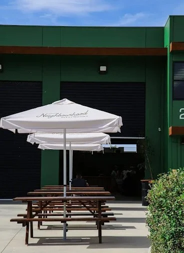 The beer garden at Neighbourhood Beer and Whisky brewery in Rosebud, venue for a Pawsome Interactions dog socialisation event
