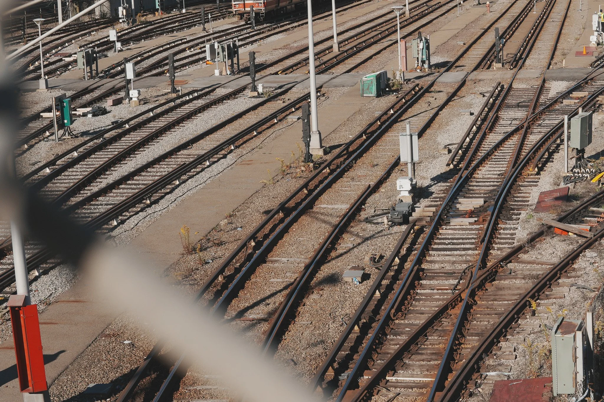 Rail yard through the fence