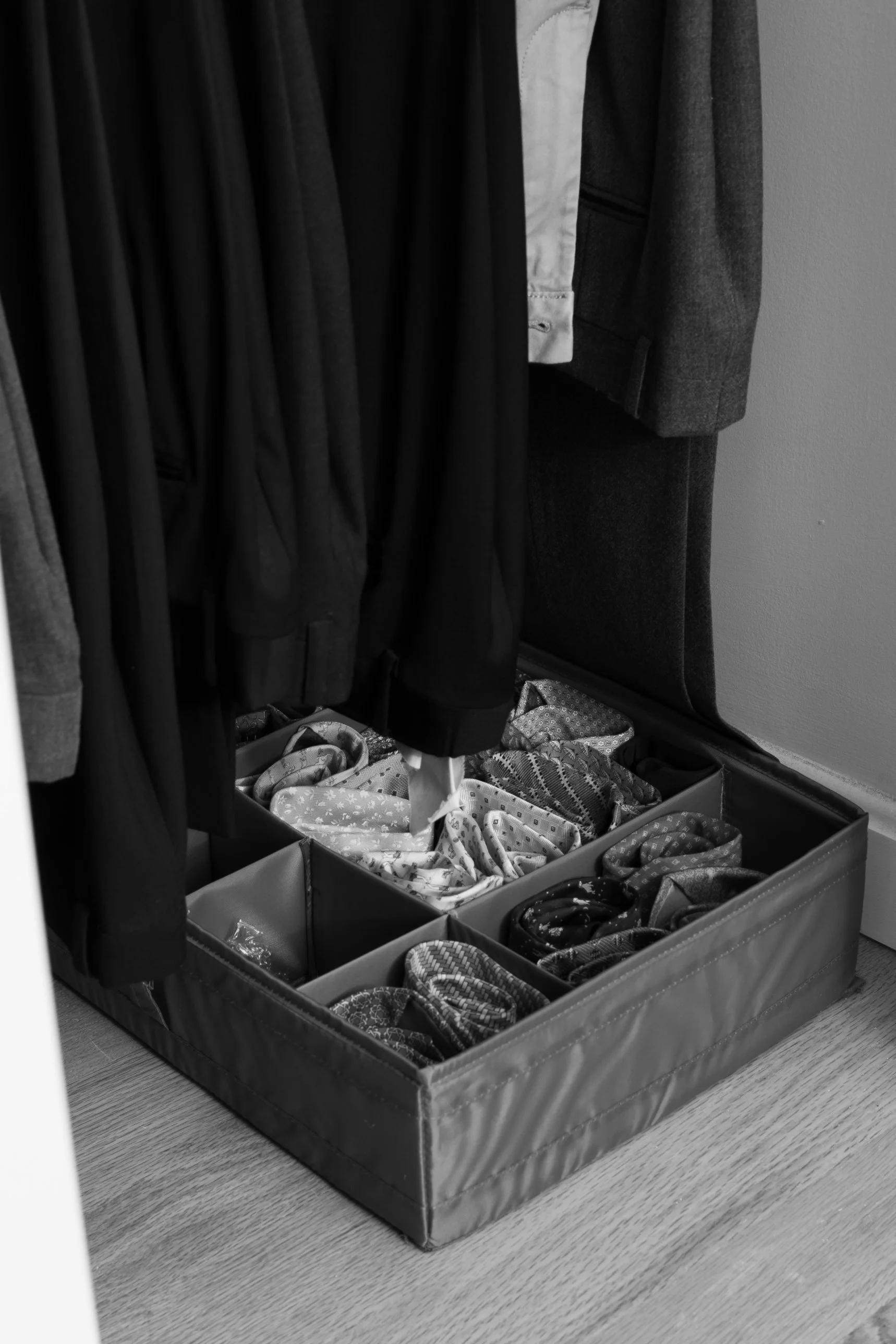 9. Ties on the closet floor