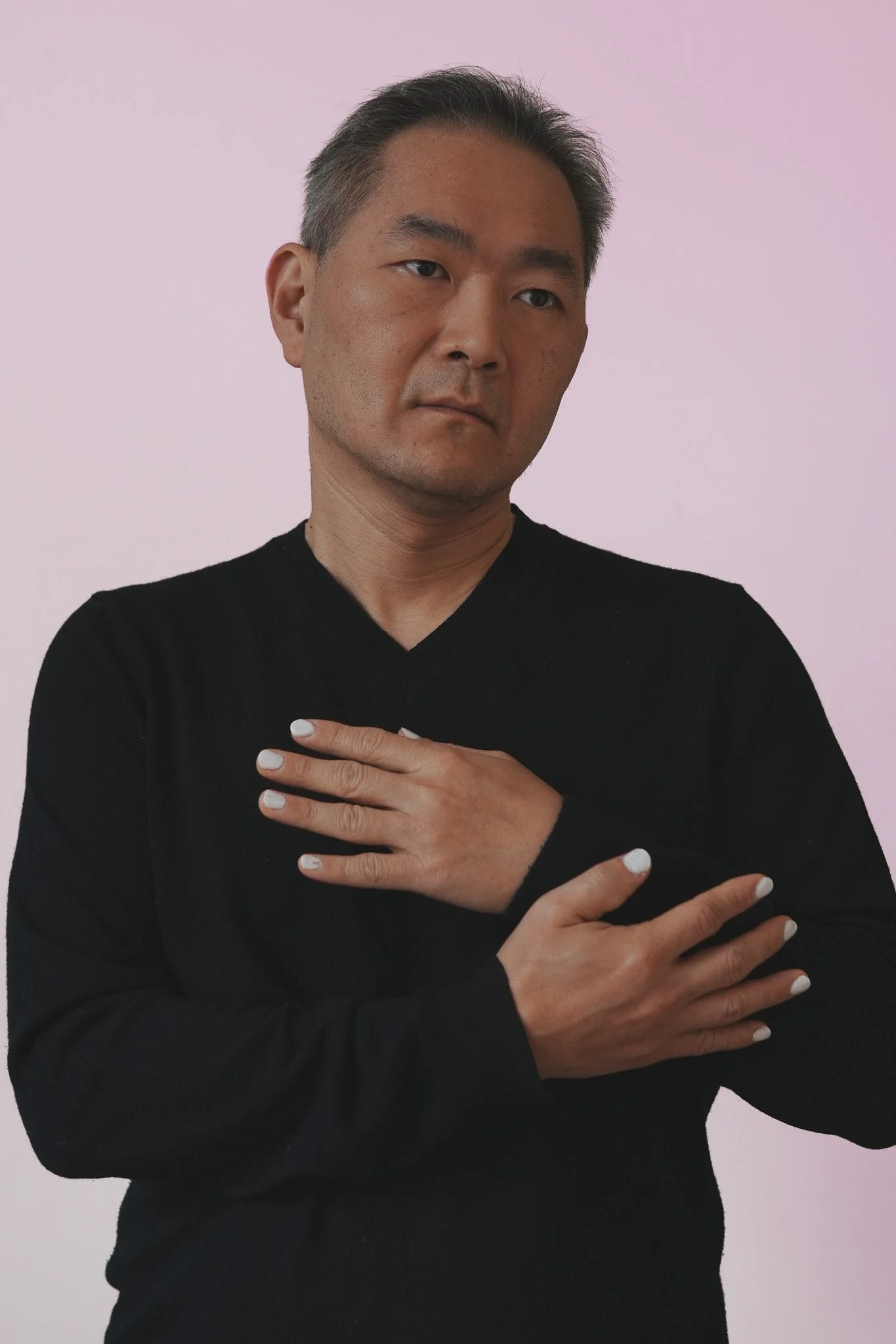 9. Self portrait, white nail hands