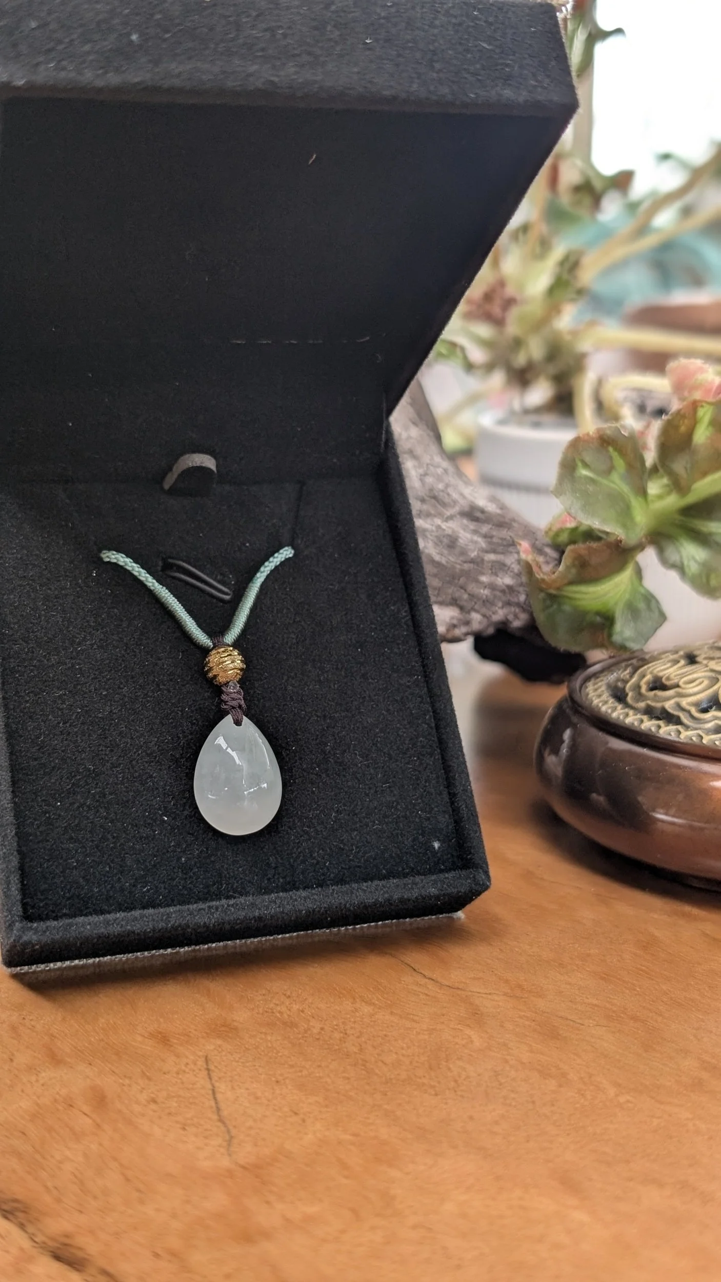 Genuine Grade A Burmese Jadeite Tear Drop Pendant