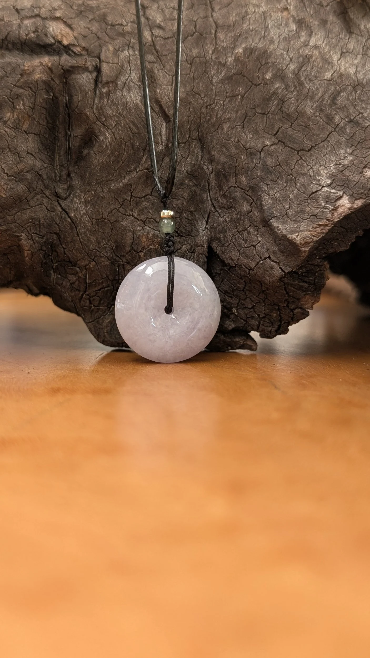 Genuine Grade A Burmese Jadeite Donut Ping An Kou Pendant