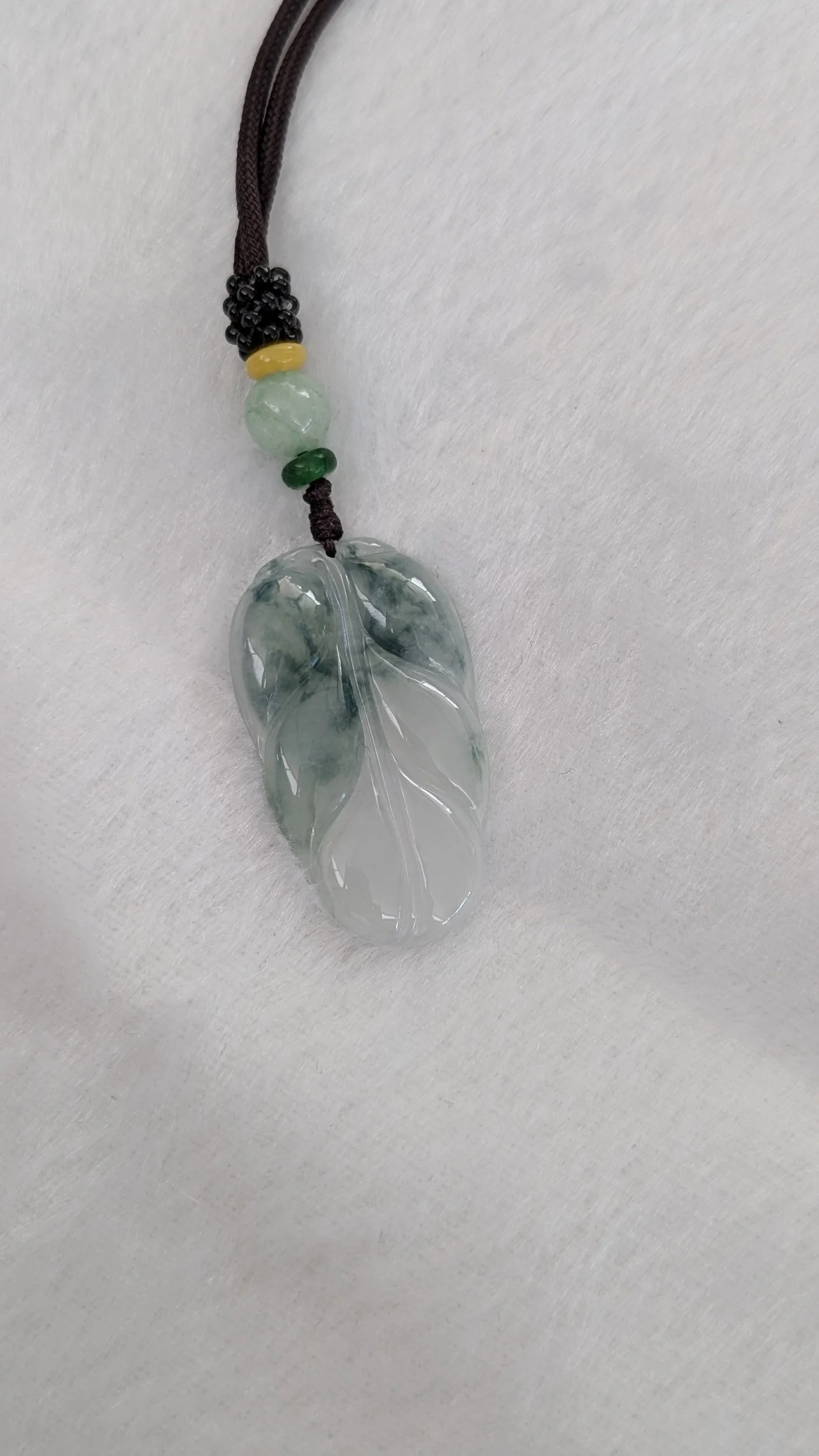 Genuine Grade A Burmese Jadeite Leaf Pendant