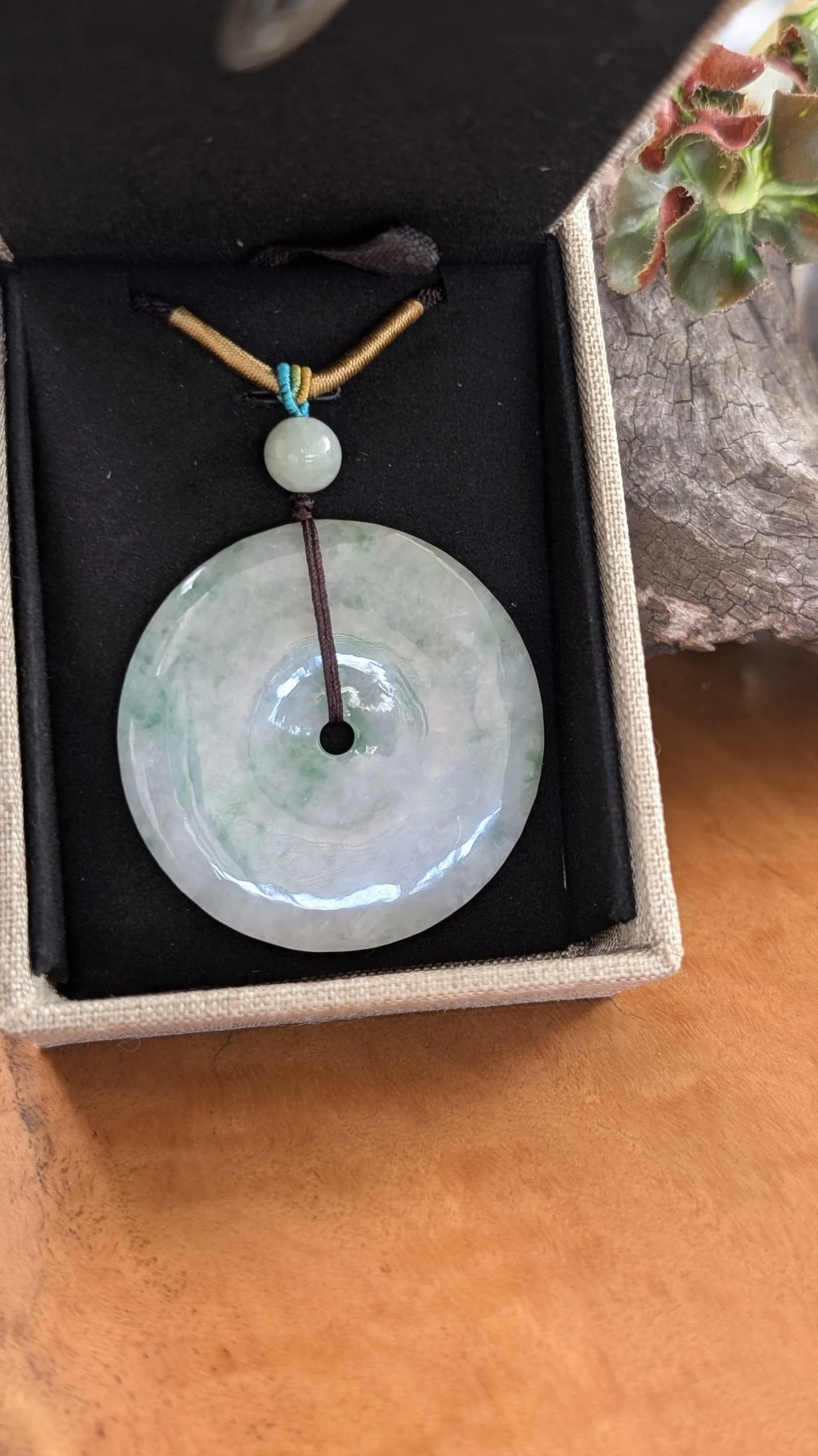 Genuine Grade A Burmese Jadeite Large Donut (Pin An Kou) Pendant